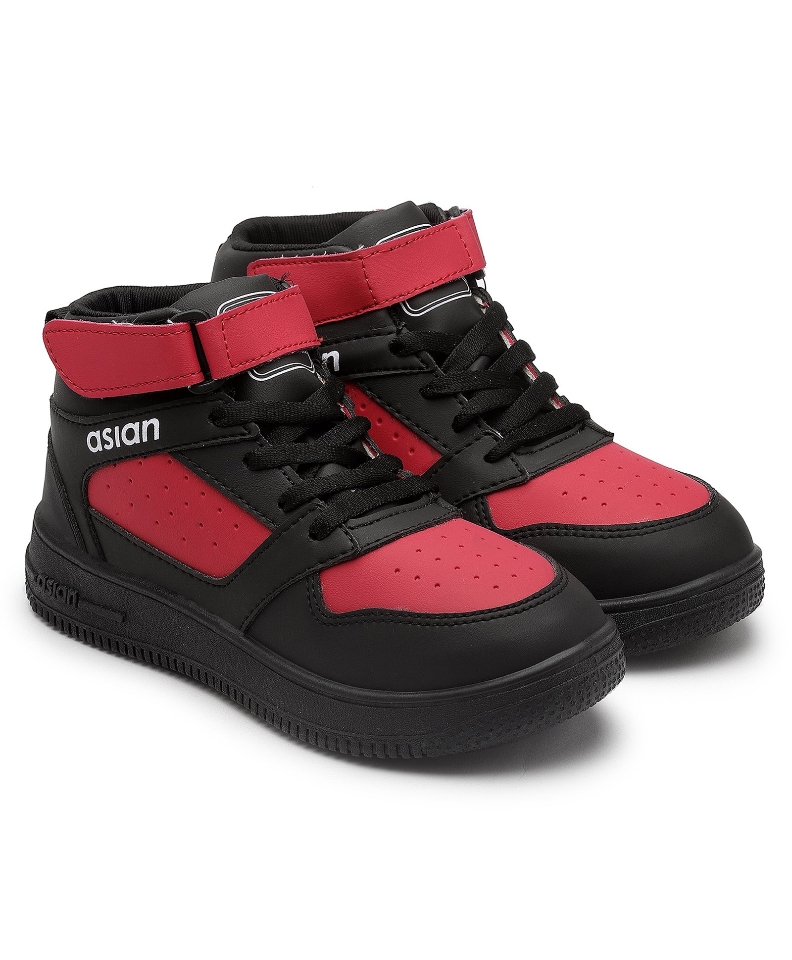 Asian Colour Blocked Sneakers - Black & Red-picture-27