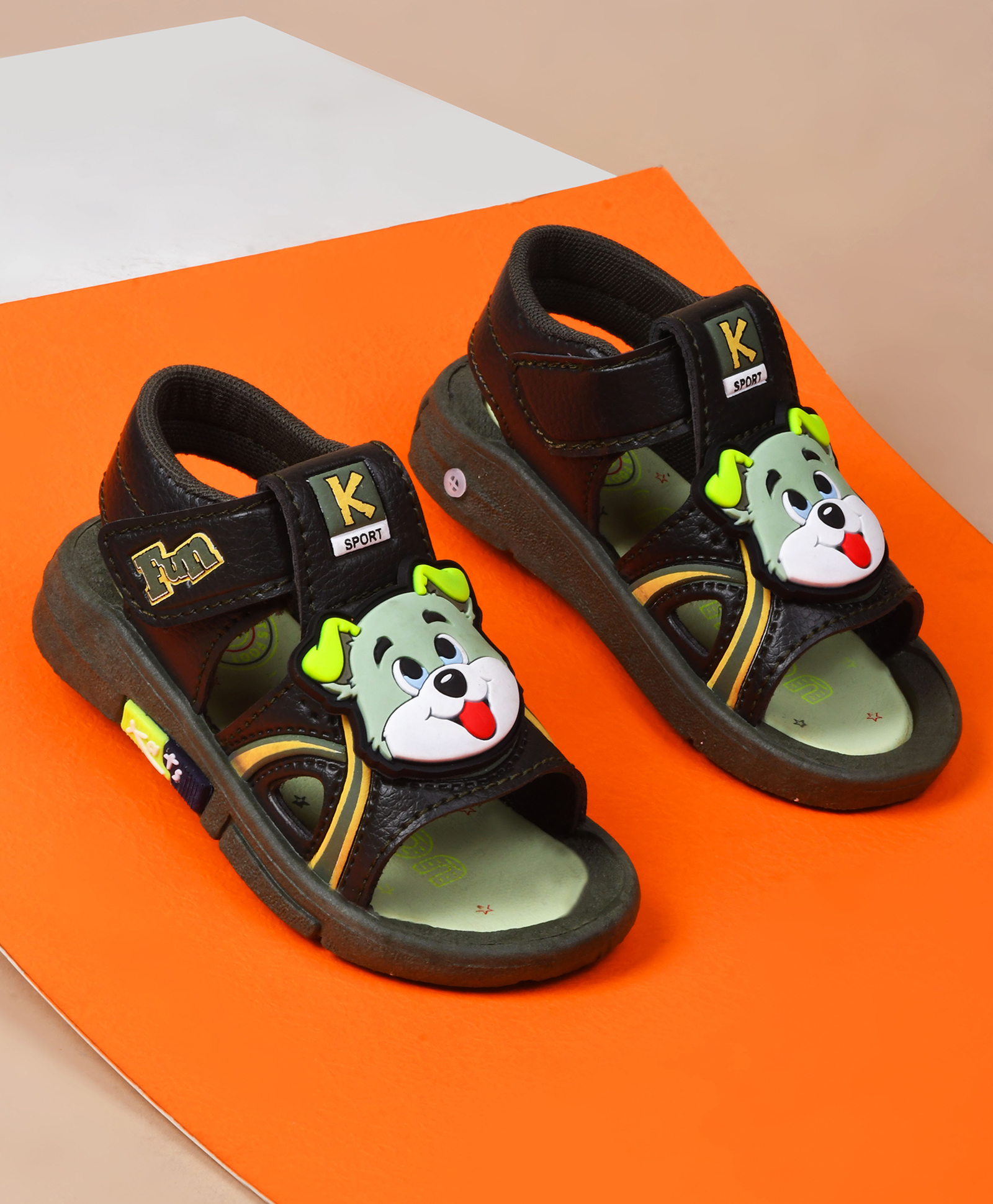 KATS Puppy Designed Velcro Closure Musical Sandals - Green-picture-35