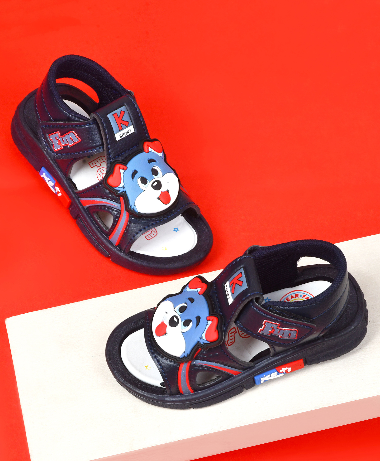 KATS Puppy Designed Velcro Closure Musical Sandals - Navy Blue-picture-17