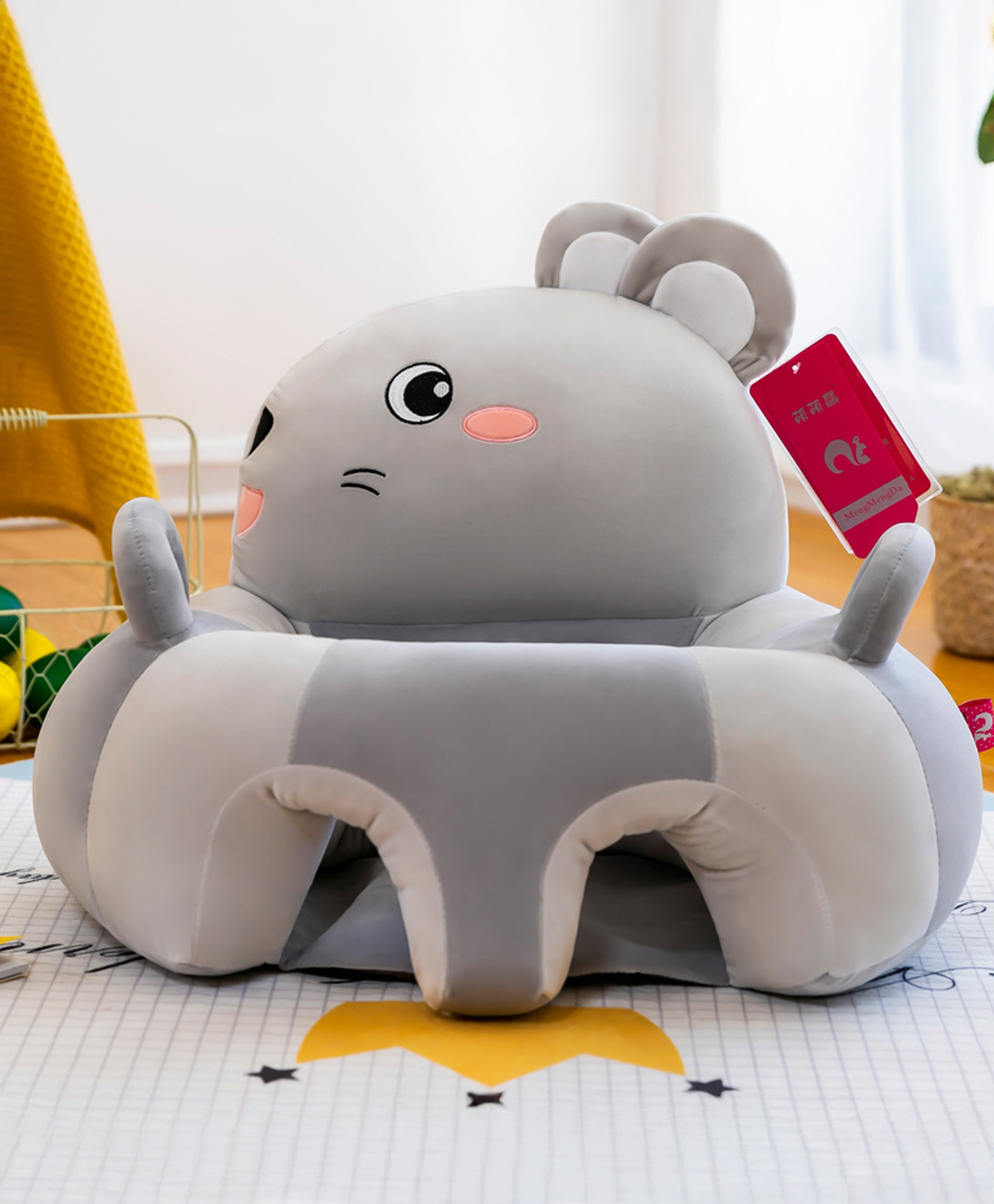 Baby Seating Chair Rabbit Theme Sofa Seat - Grey| Back Support| Toddler Sitting Trainer| Maintain Ideal Posture-image-26