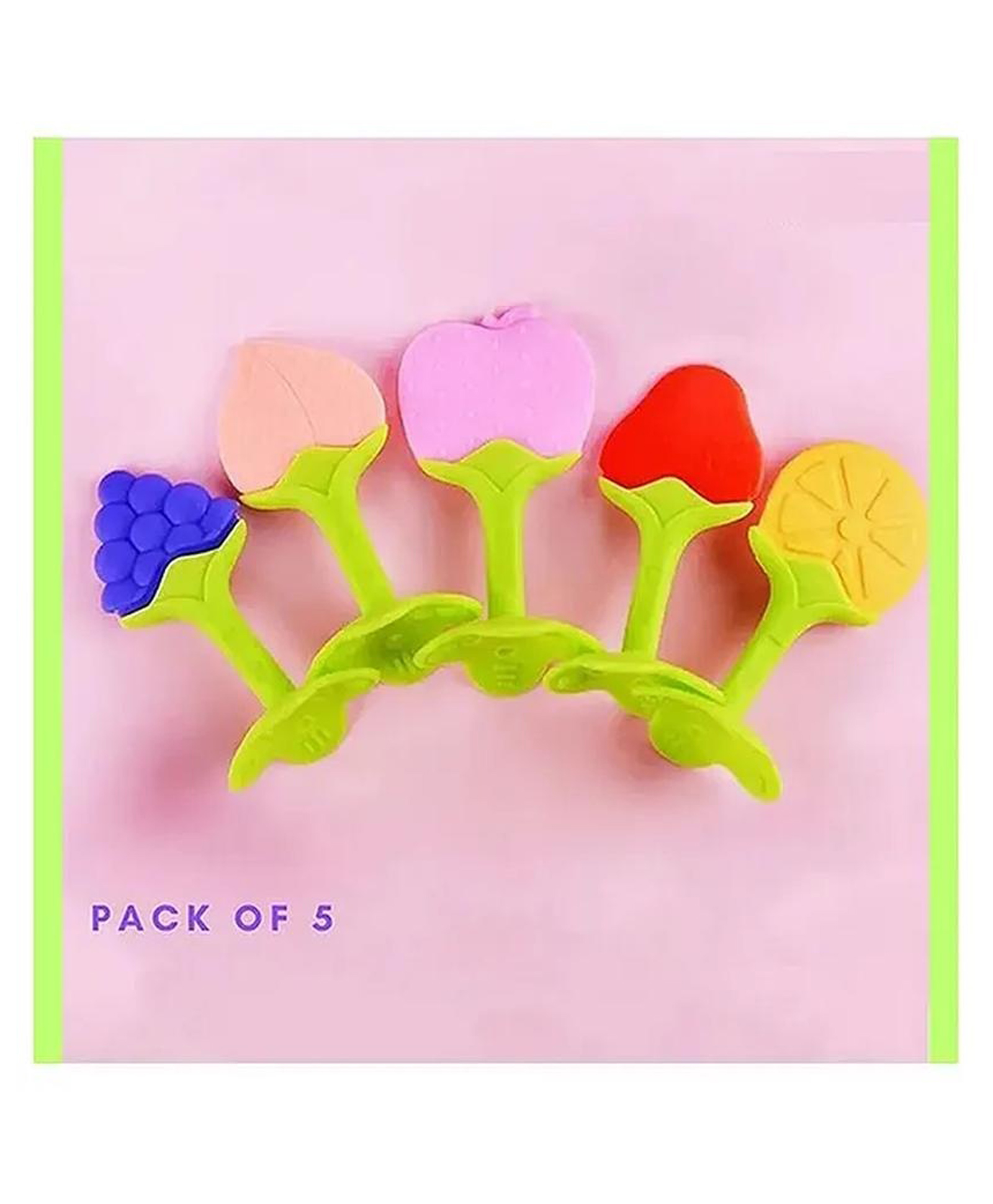 numum Baby Teething Toys Pack of 5 - Silicone BPA Free Natural Organic Freezer Safe Teethers for Newborn Infant - Soft & Textured - Babies Shower Gift (Pack of 5)( Color and design may vary)-picture-10