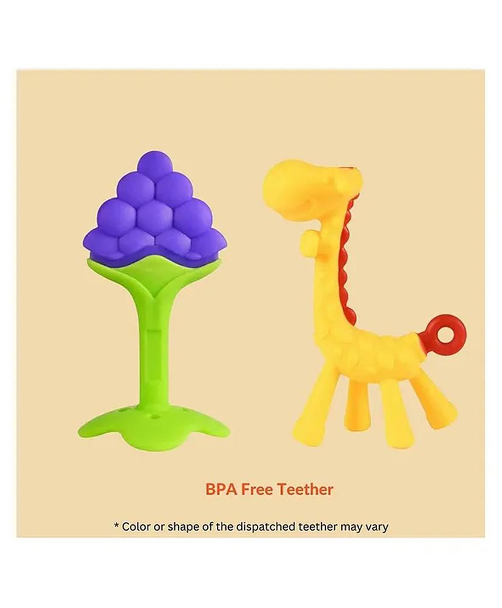 Numum Giraffe Soft & Silicone Fruit Teether For Babies - Pack of 2 Color May Vary-image-13