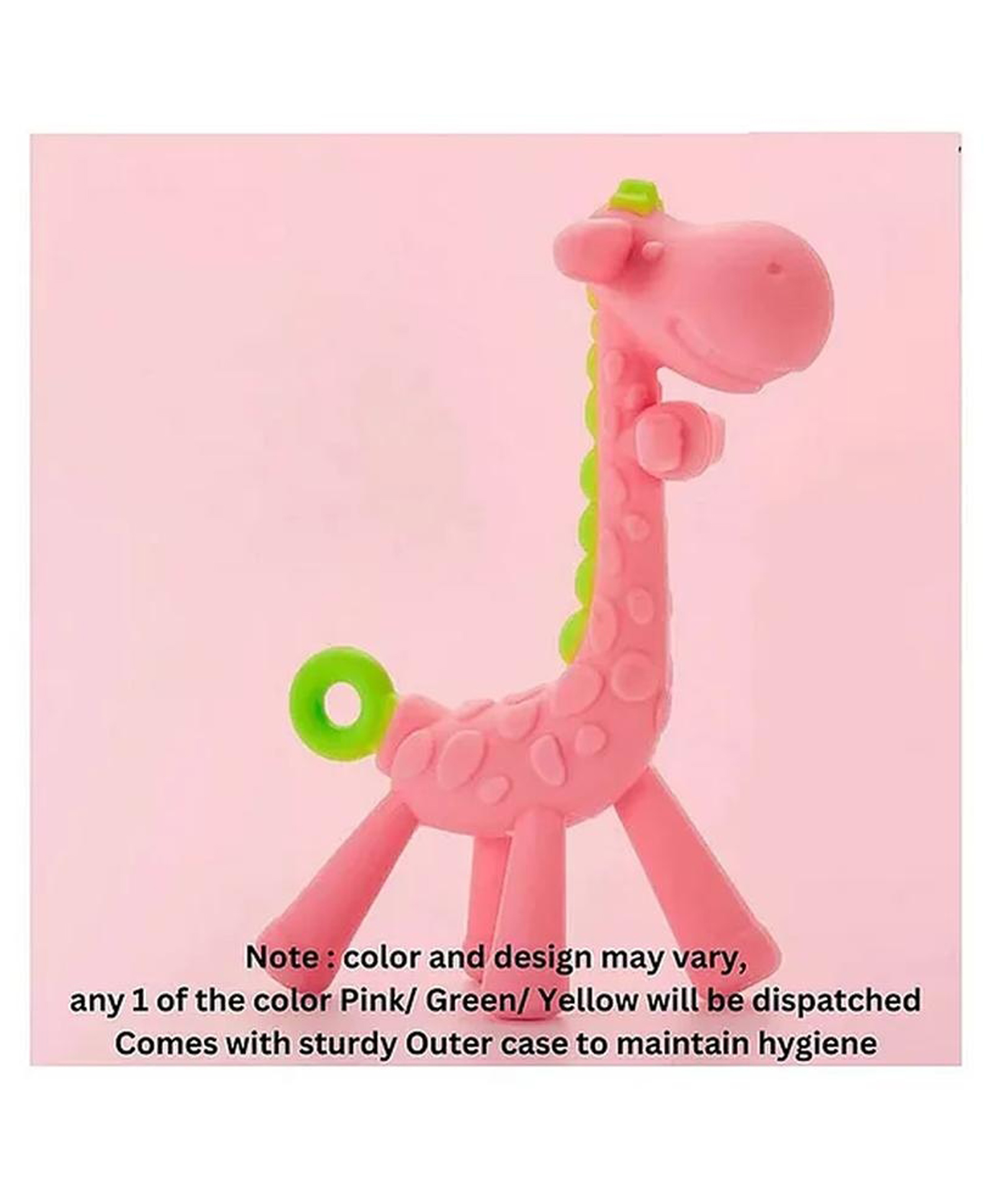 Numum Silicone BPA Free Giraffe Shape Teether - Pink ( color and design may vary)-image-8
