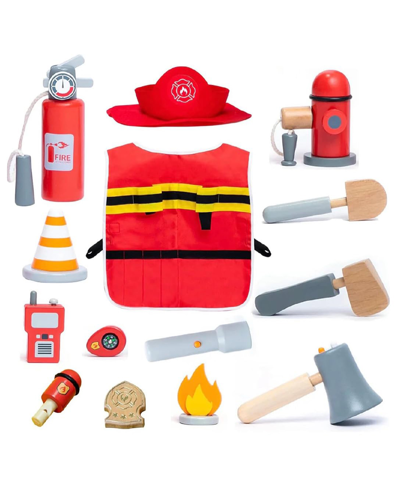 Eduspark Firefighter Costume Dress Up Playset - Multicolor-image-13