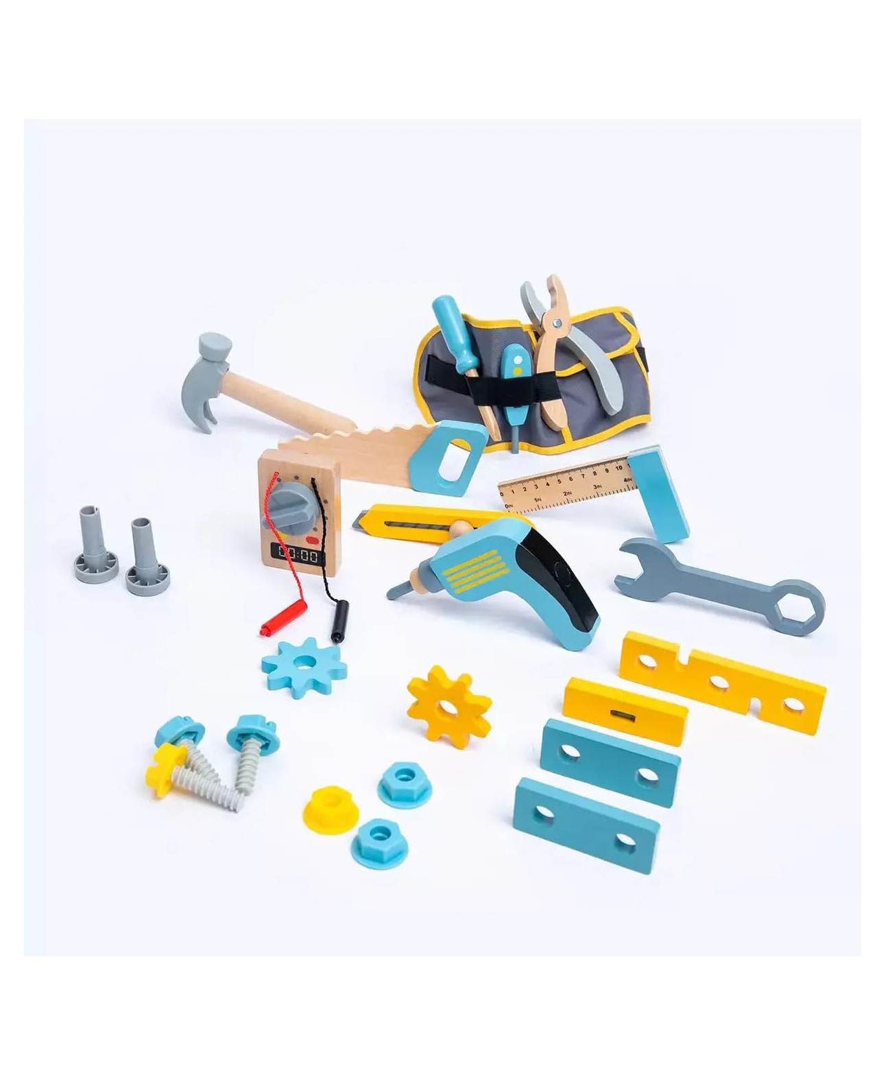 Eduspark Kids Carpenter Tool Belt Wooden kids Pretend Play Set - Multicolor-picture-16