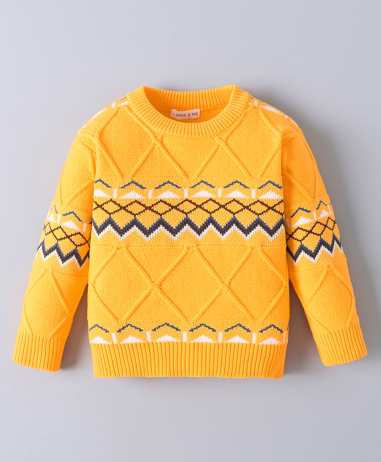 Mark & Mia Viscose Full Sleeves Pullover Sweater With Cable Knit Design - Yellow-image-48
