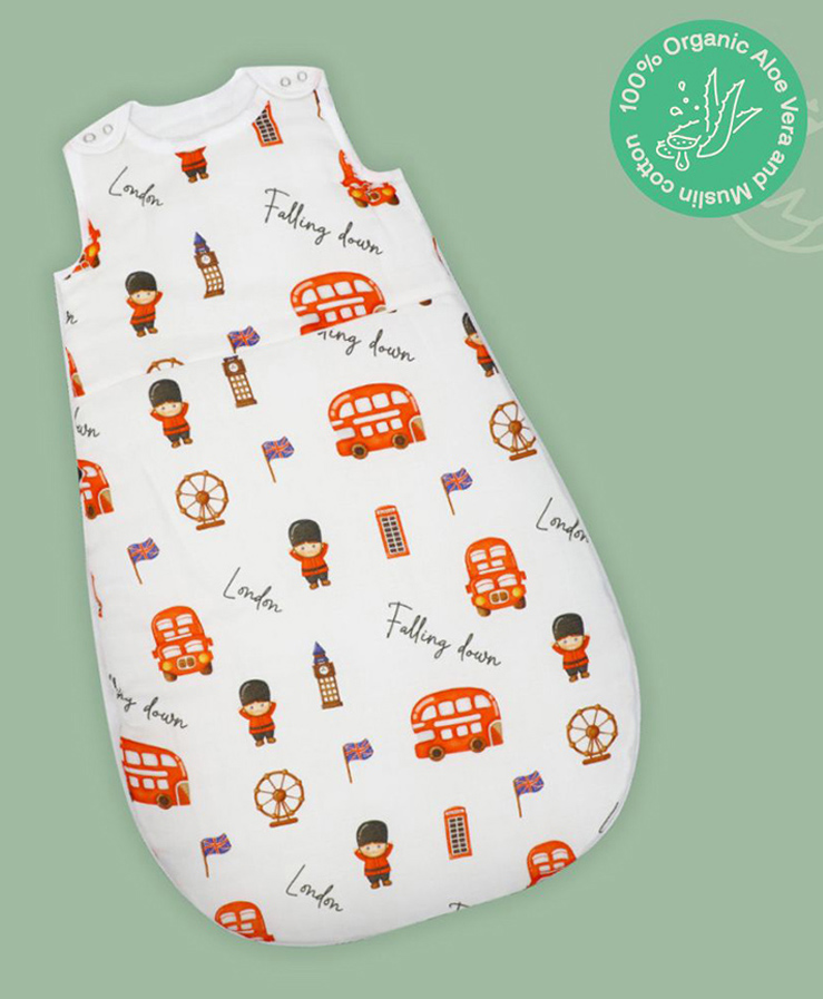 A Toddler Thing 100% Organic Muslin Cotton Aloe Vera Sleep Bag | Upto 9 months | White | London Bridge-image-18
