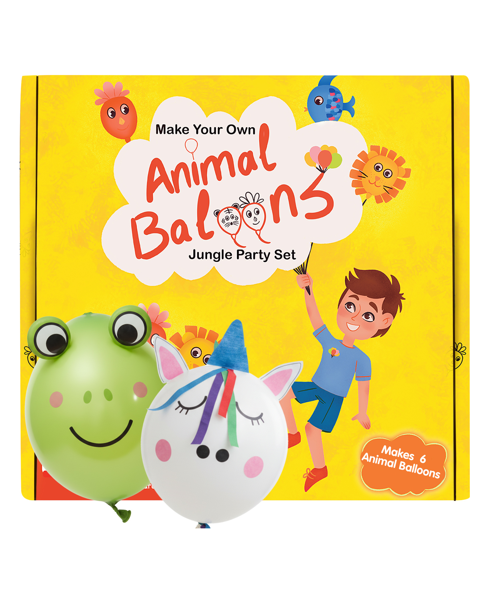 CocoMoco Kids DIY Art and Craft Kit for Kids, Make Your Own Animal Balloons Jungle Party Set, Gift for Girls and Boys, Age 3-8 year old, Create 10 Animal Balloons, Return Gift for Kids-picture-16