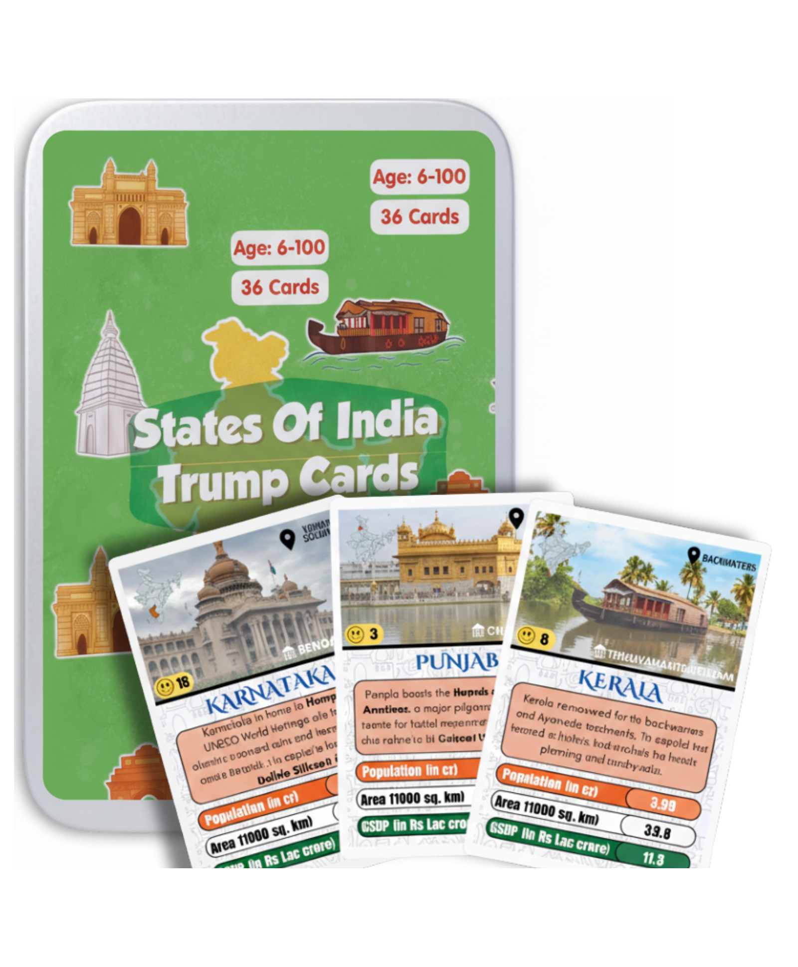 CocoMoco Kids States of India Trump Card Game for Kids, Learning Game and Educational Toy, Birthday Return Gift for Kids-image-31