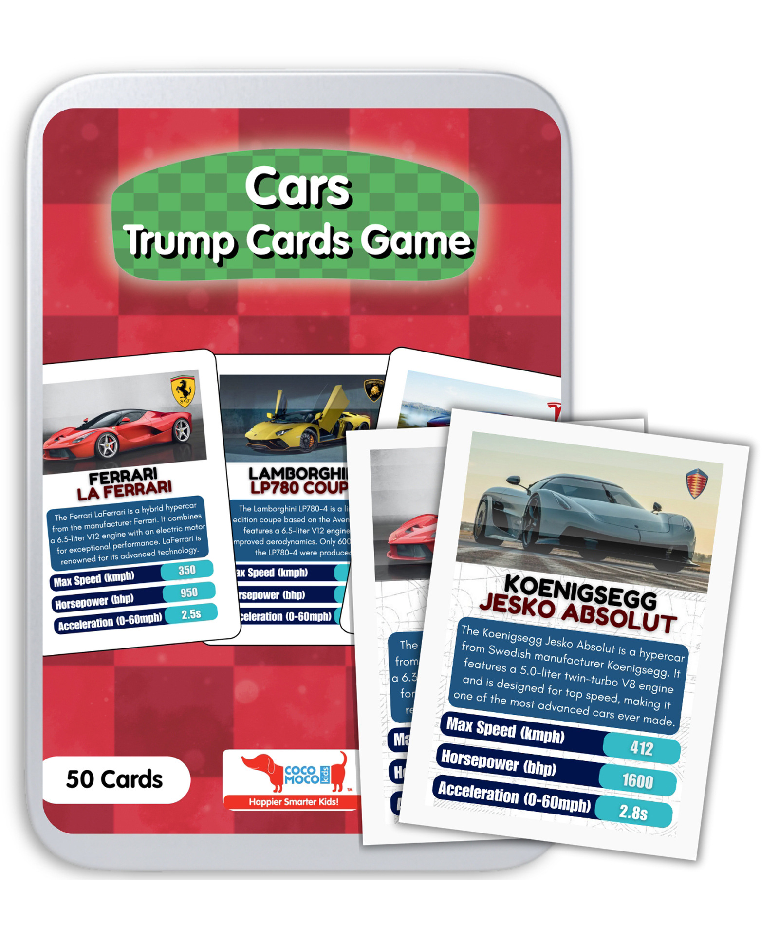 CocoMoco Kids Car Trump Cards Game for Kids, Learning Game Educational Toy, Birthday Return Gift for Kids-image-42