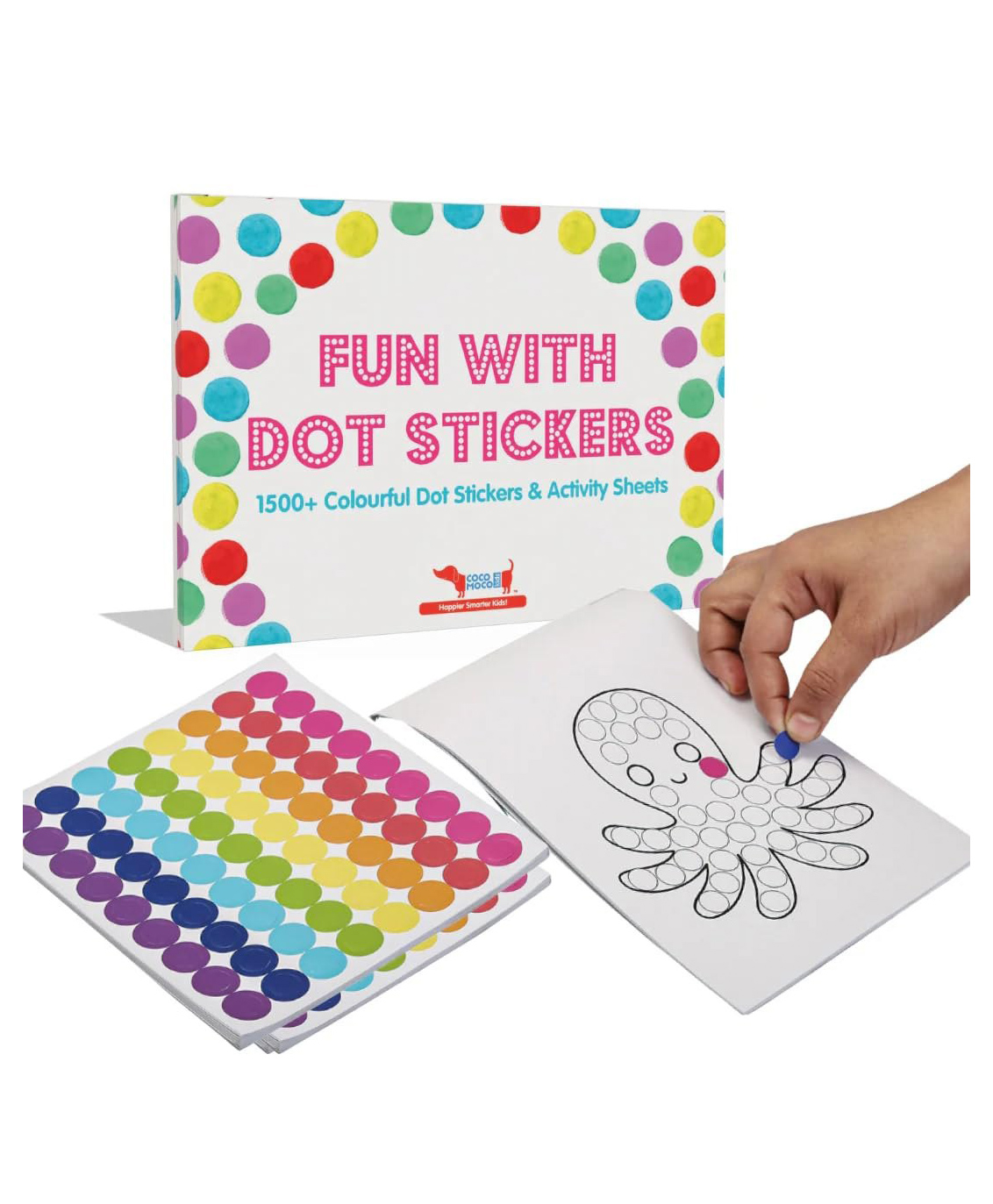Cocomoco Kids Dot Stickers for Kids with 123, ABC and Animals Sticker Book -2000+ Round Stickers-picture-28