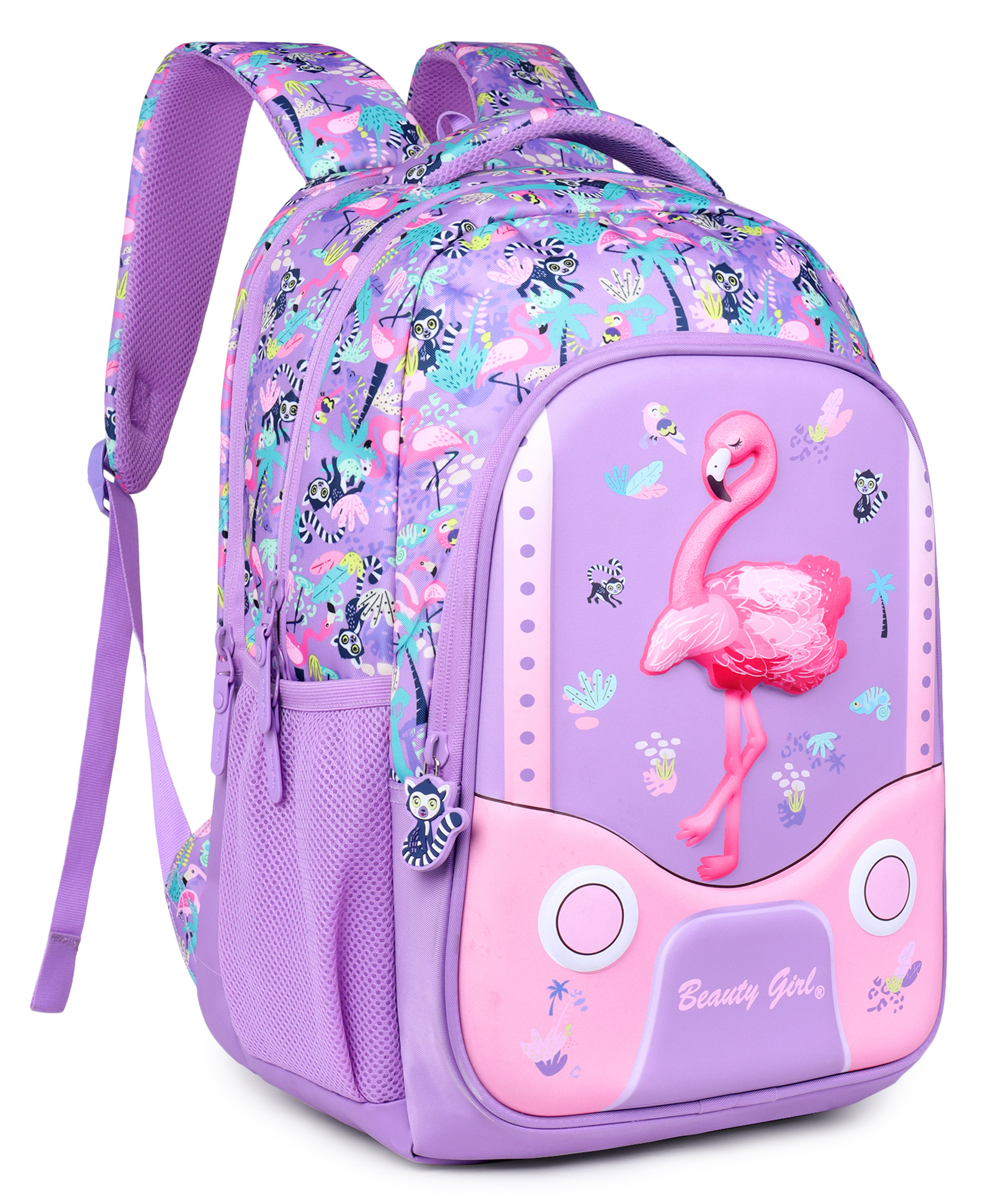 Beauty Girls by Hotshot Jungle Pack_1634|3d Design|school Bag|tution Bag|water Resistant|kids Bag|for Girls|30 Liters School Bag for GirlsHeight 17.5 Inches