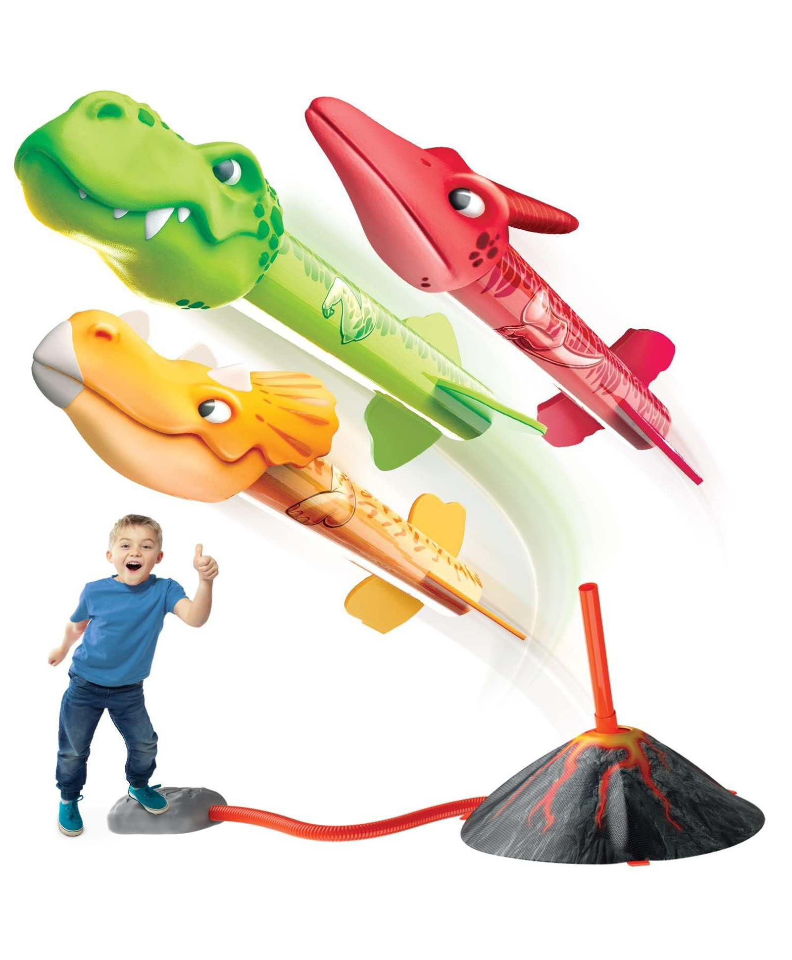 Azhari Rocket Launcher for Kids, Dinosaur Blaster Toy Stomp Start with 3 Launcher Outdoor Family Multiplayer Game for Kids Pack of 1 Color May Vary-image-36