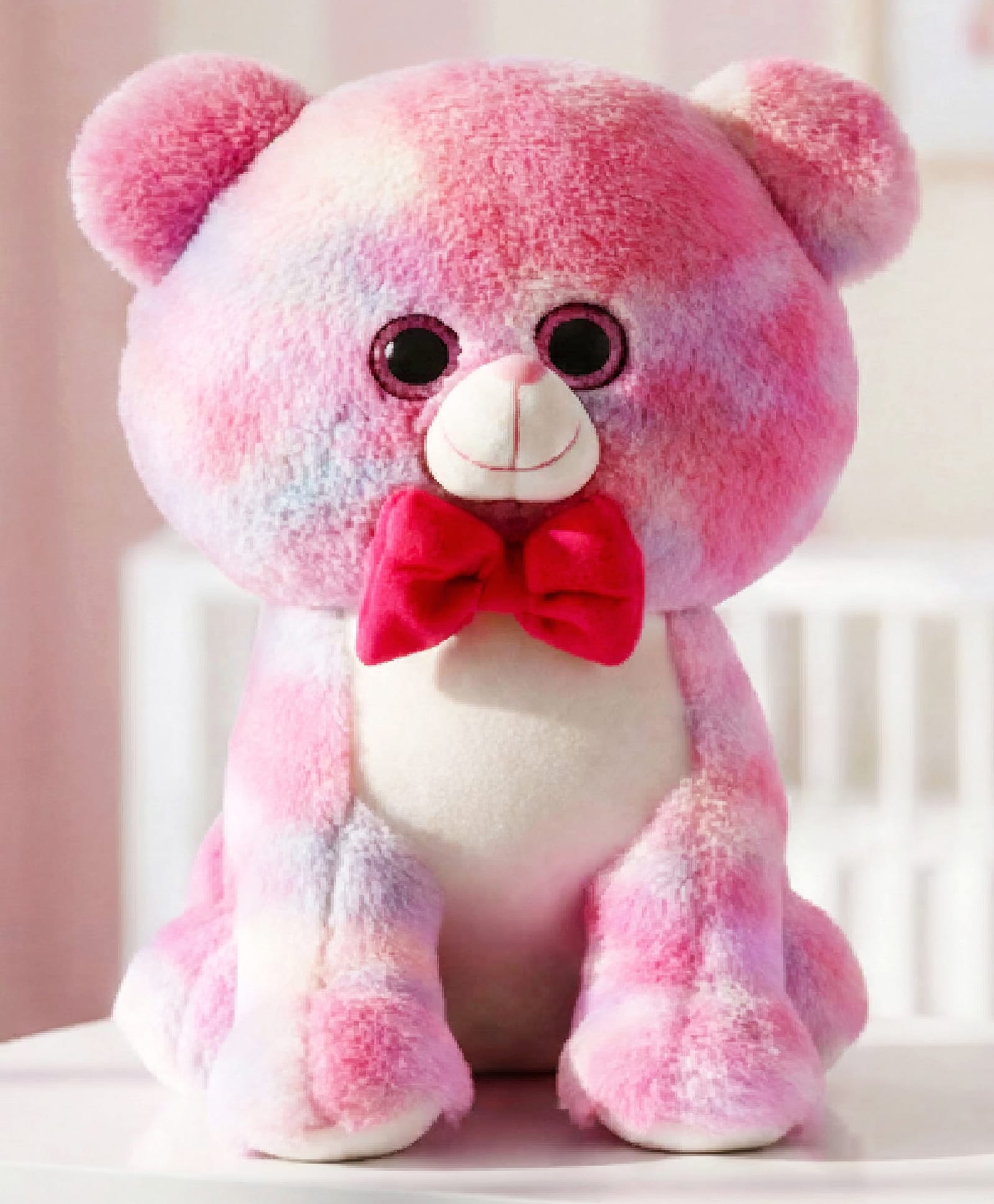 Babyhug Glitter Eyes Rainbow Cat Soft Toy Pink - Height 38 cm