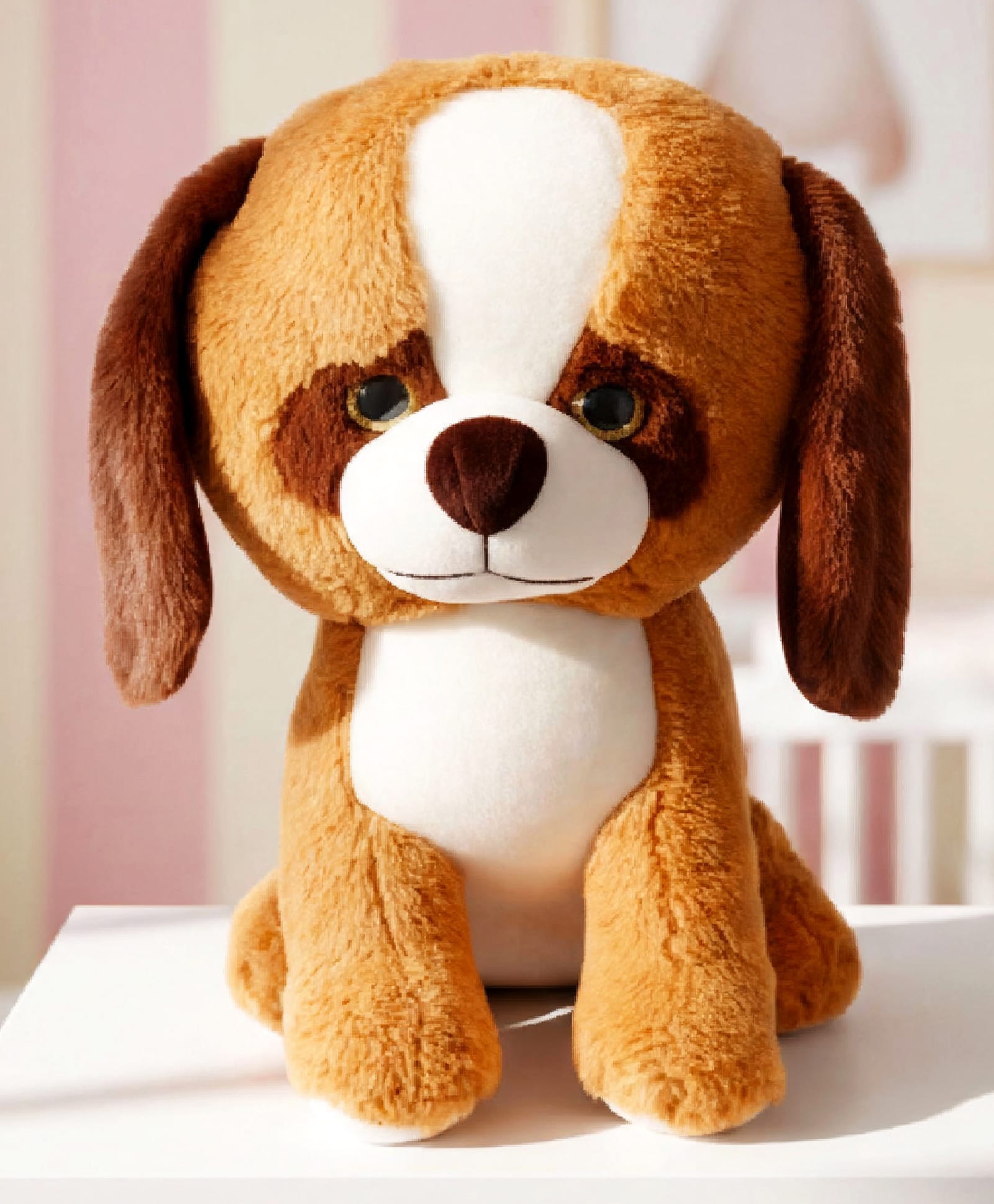 Babyhug Glitter Eyes Dog Soft Toy Brown - Height 38 cm