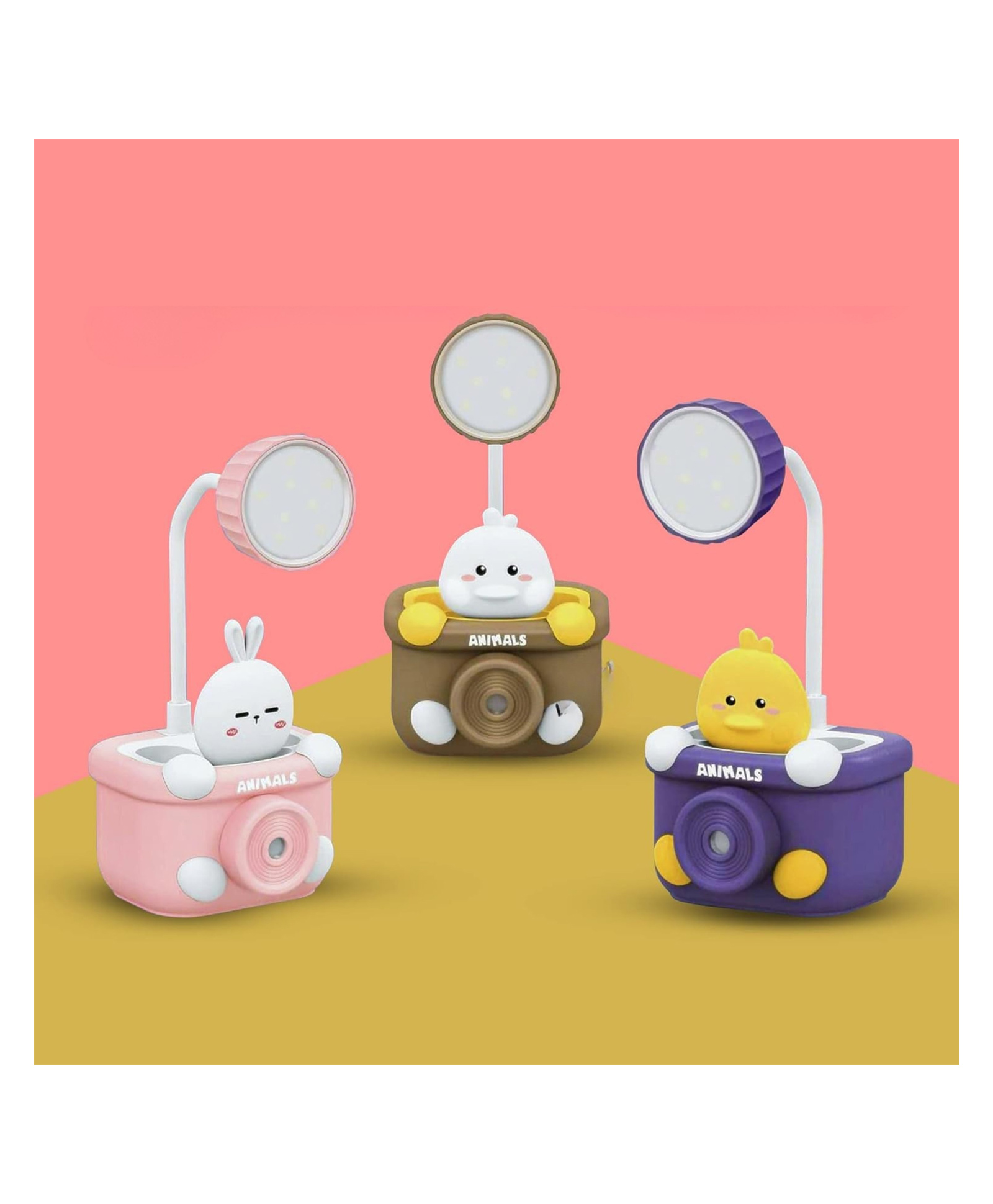 YAMAMA Study Lamp For Kids Cute Animal Design Rechargeable Desk Table Lamp 3 In 1 Study Desk LED Lamp With Pencil Sharpener And Pen Holder - (Pack of 1 - Design And Color May Vary)-image-34