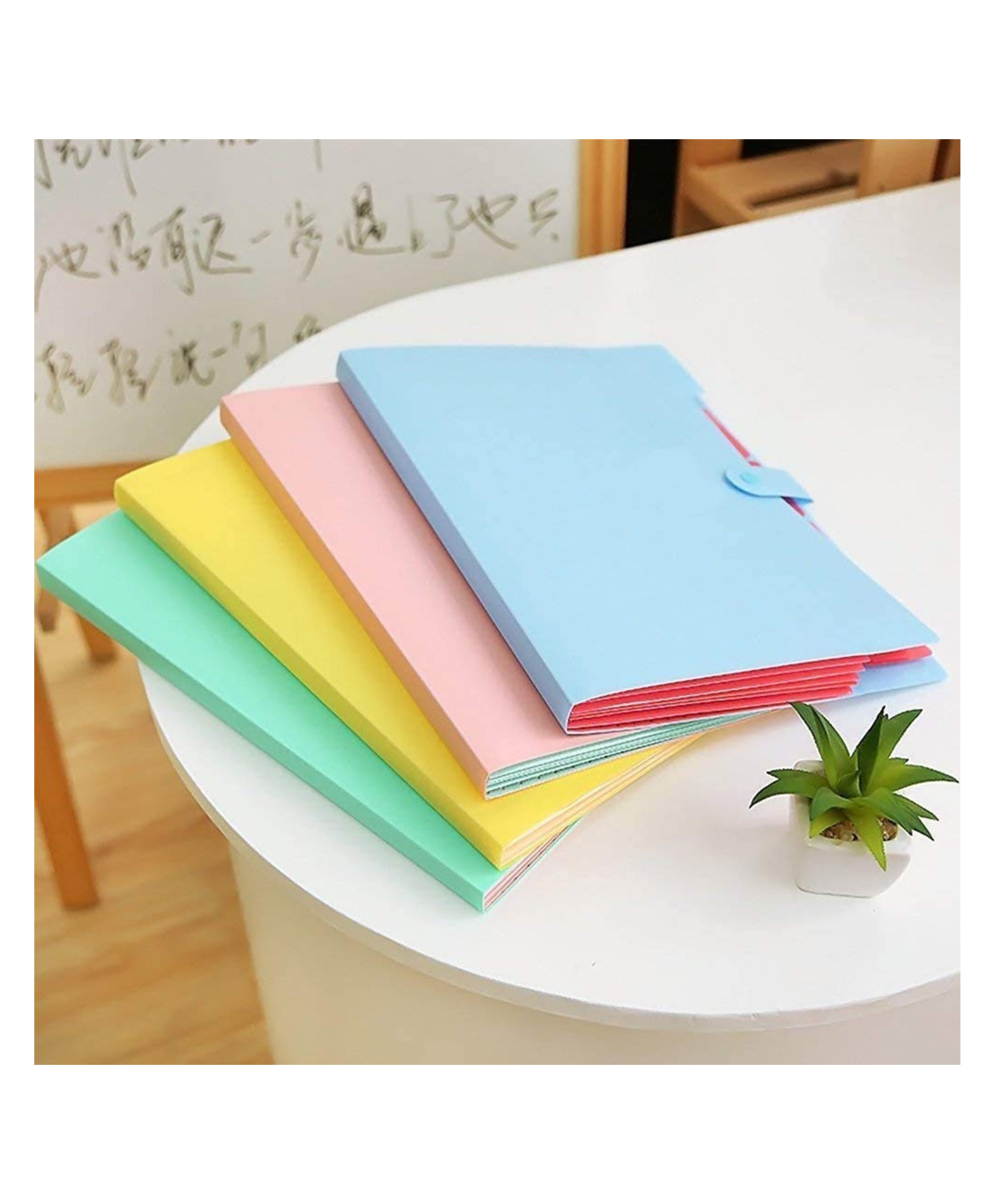 YAMAMA Office File Folder Plastic Index Document File A4 Letter Paper Size Expanding File Folder Document Organizer Desk File Filling Box For Office School Student - (Pack of 1 - Color May Vary)-image-1