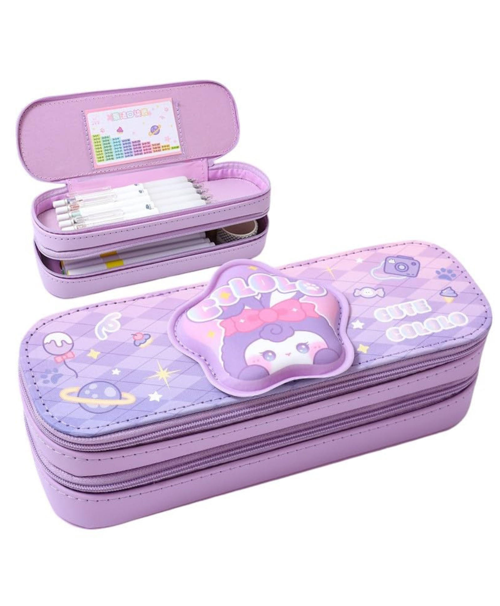 YAMAMA Pencil Case For Kids Cute Cololo Kawaii Rabbit Pencil Pouch With Large Capacity Water Resistant Durable Zipper, Large Capacity School Pouch For Girls And Boys 3D Design Pencil Pouch For Kids Kawaii Stationery Storage Box Multicolor-picture-32