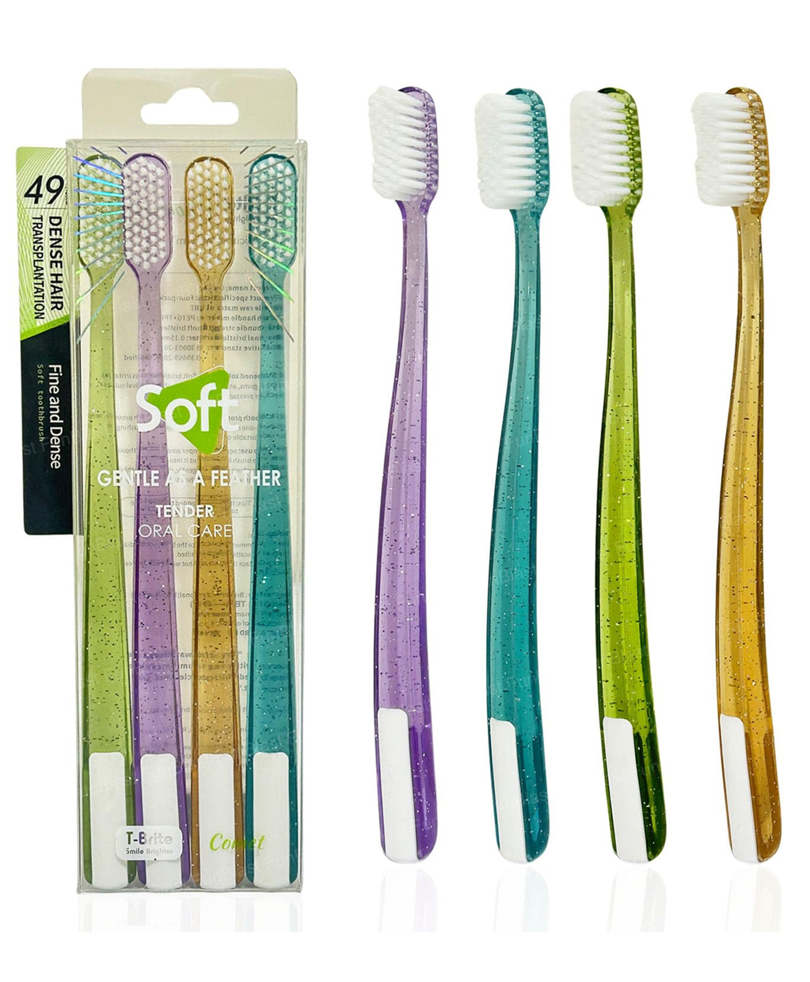 YAMAMA Toothbrush For Kids Fine And Dense Soft Tooth Brush Super Soft Bristles For Sensitive Teeth, Manual Toothbrush For Kids And Adults, Tooth Brush For Adults Tender Oral Care Toothbrush(Pack of 4Multicolor)-image-36