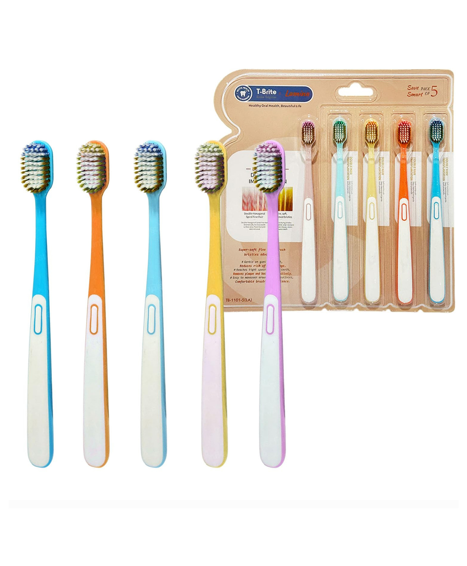 YAMAMA Tooth Brush For Kids And Adults Double Hair Implantation Wide Headed Soft Bristles Gum-protecting Toothbrush Super Soft Bristles For Sensitive Teeth Manual Toothbrush Set For Kids And Adults(Pack of 5 - Multicolor)-image-33