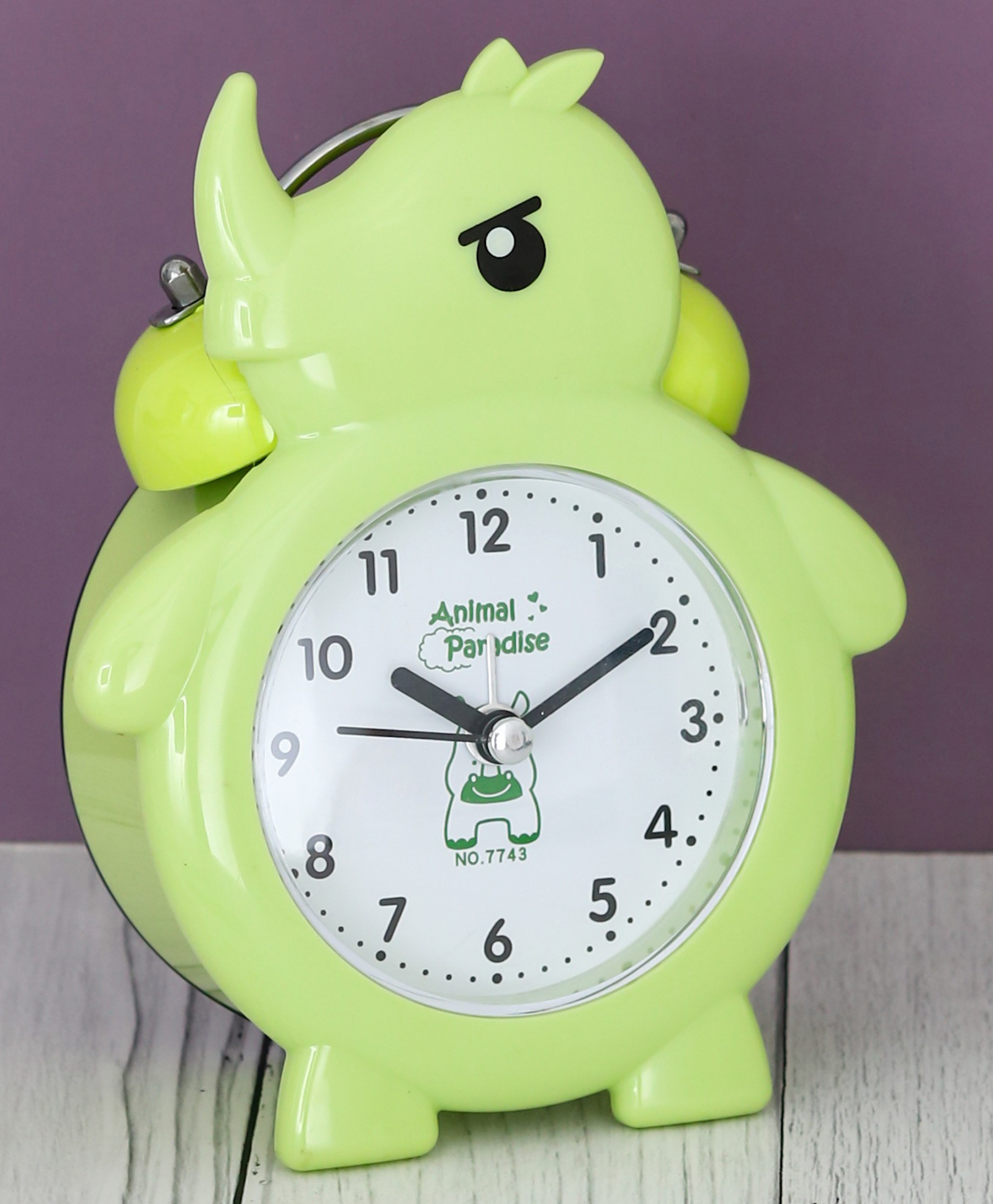 The Procure Store Rhino Design Cute Table Clock- Green-image-2