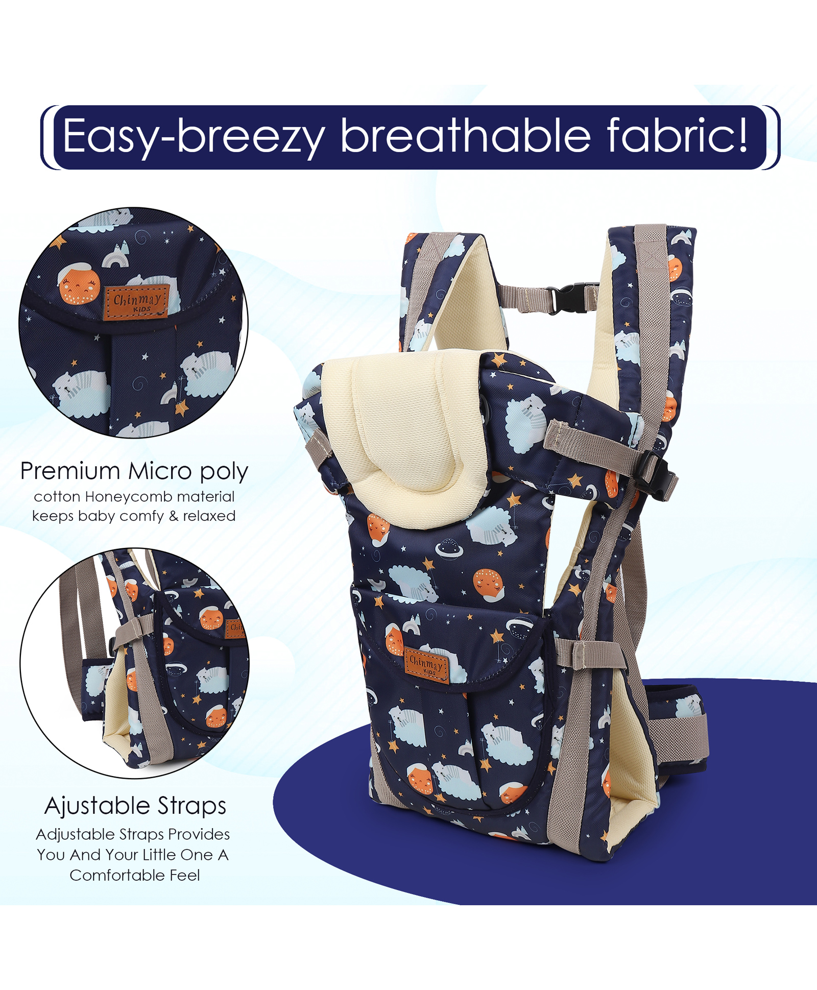 Chinmay Kids Baby Carrier 4 in 1 Carry Bag Baby Carrier Cuddler Air Mash Fabric Baby Carrier Baby Carrier