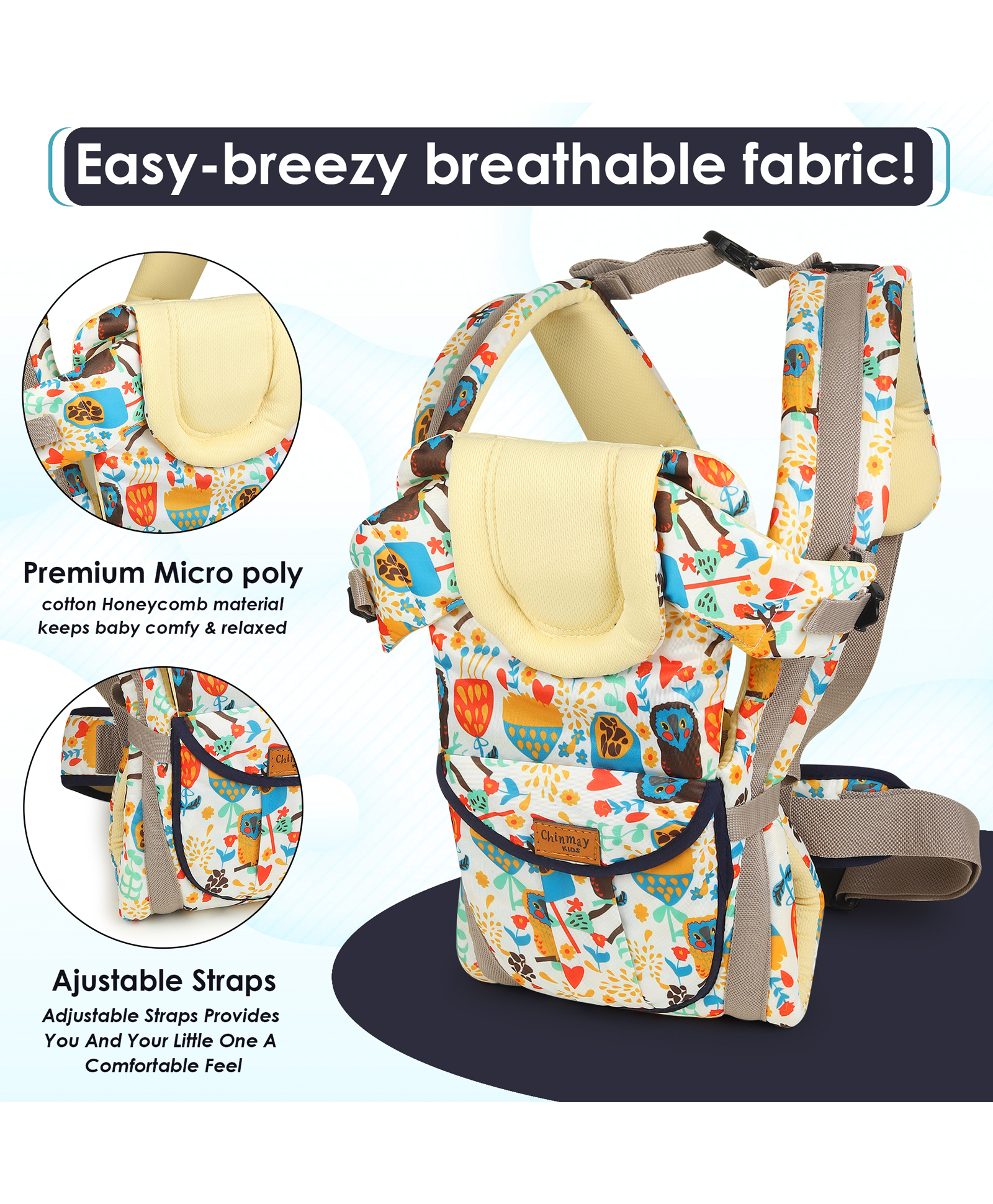 Chinmay Kids Baby Carrier 4 in 1 Carry Bag Baby Carrier Cuddler Air Mash Fabric Baby Carrier Baby Carrier-picture-25
