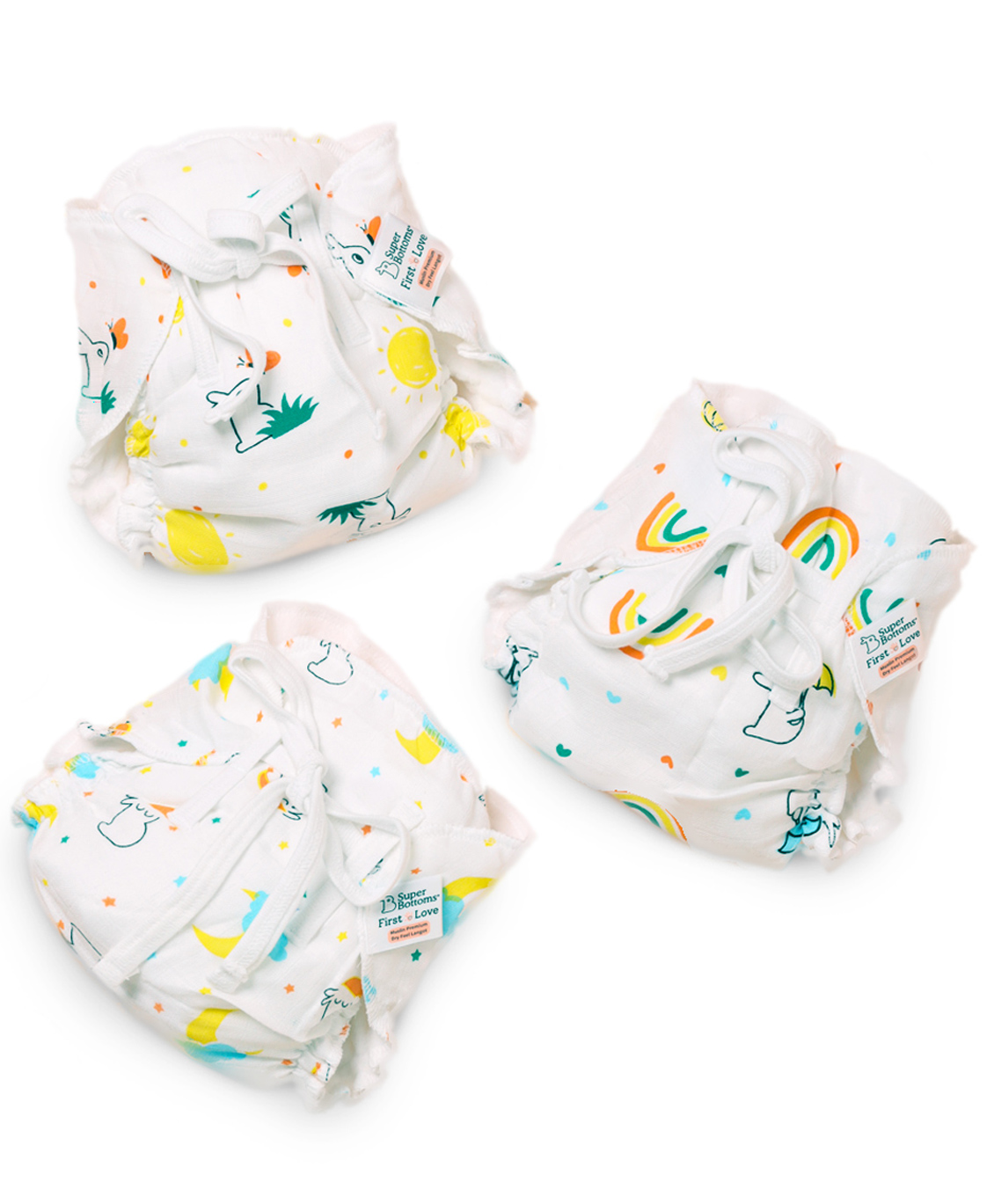 SuperBottoms First Love DryFeel Langot for Newborn Baby With 100% Cotton PaddingPack of 3 - Small-picture-9
