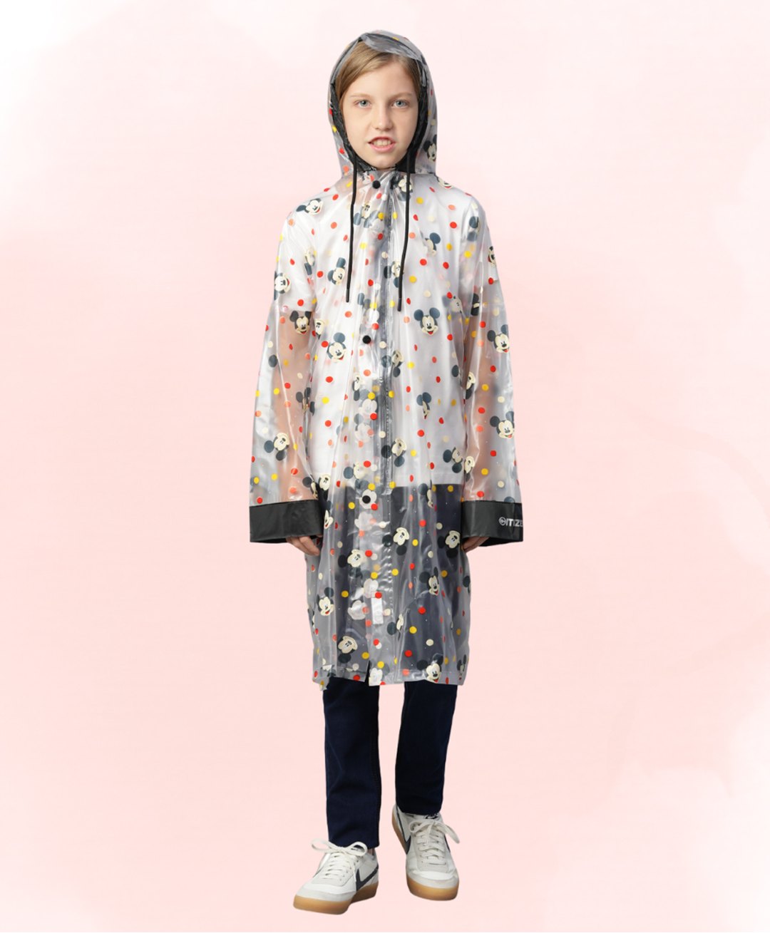 CITIZEN Mickey & Friends Featuring Full Sleeves Character Designed Hooded Raincoat - Transparent