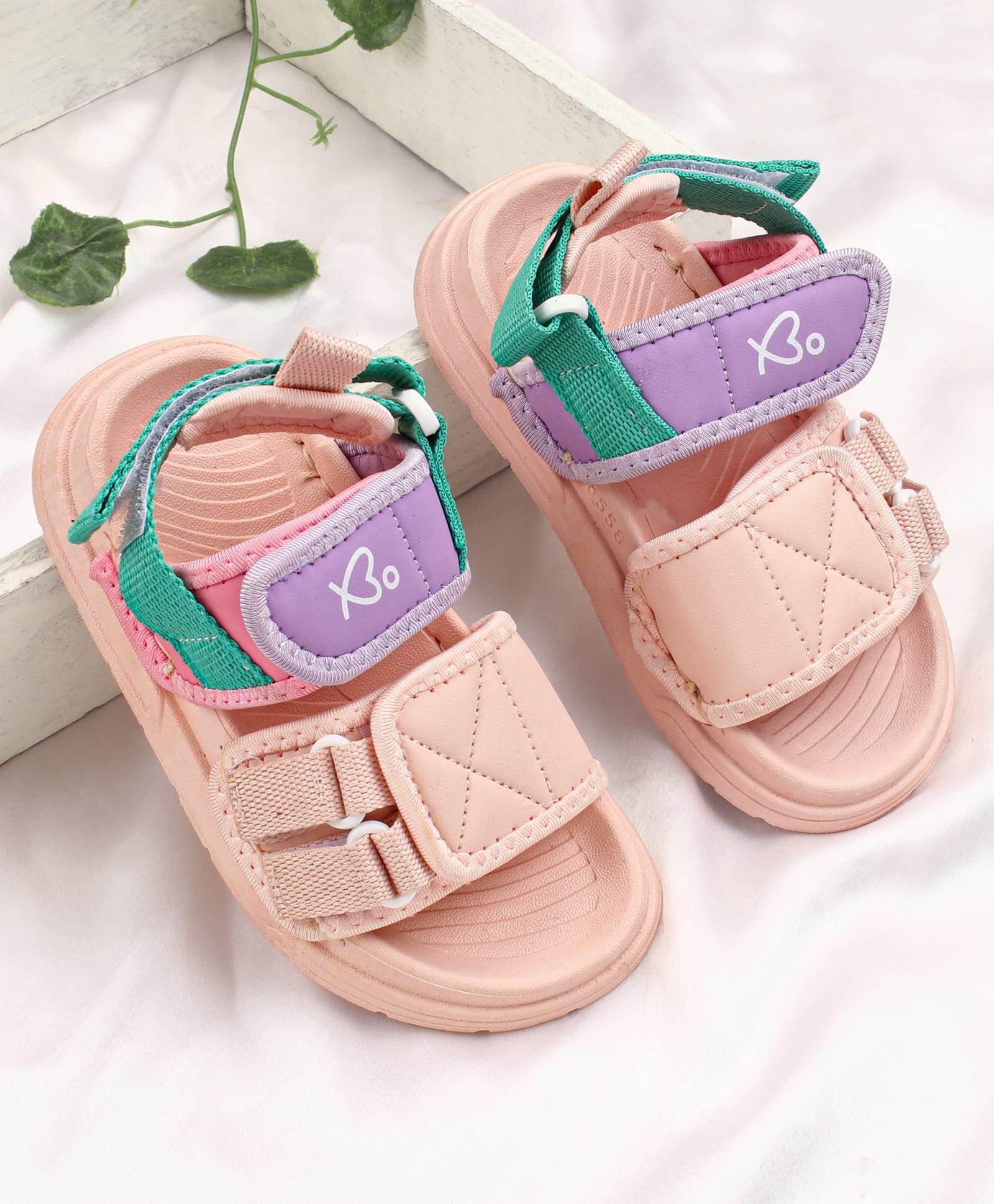 Babyoye Velcro Closure Sandals - Pink-image-25