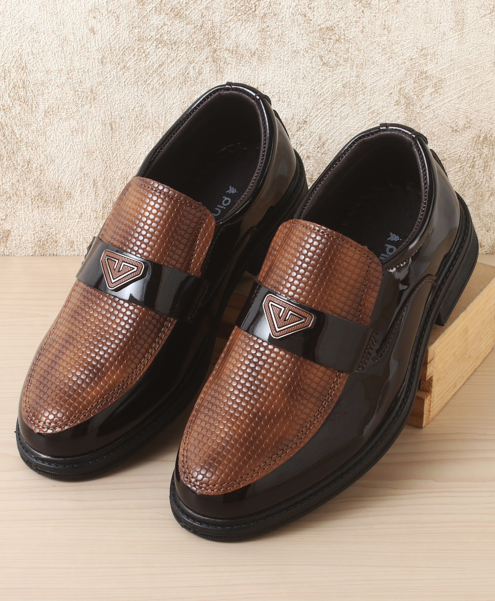 Pine Kids Solid Coloured Formal & Party Wear Shoes - Brown-image-38