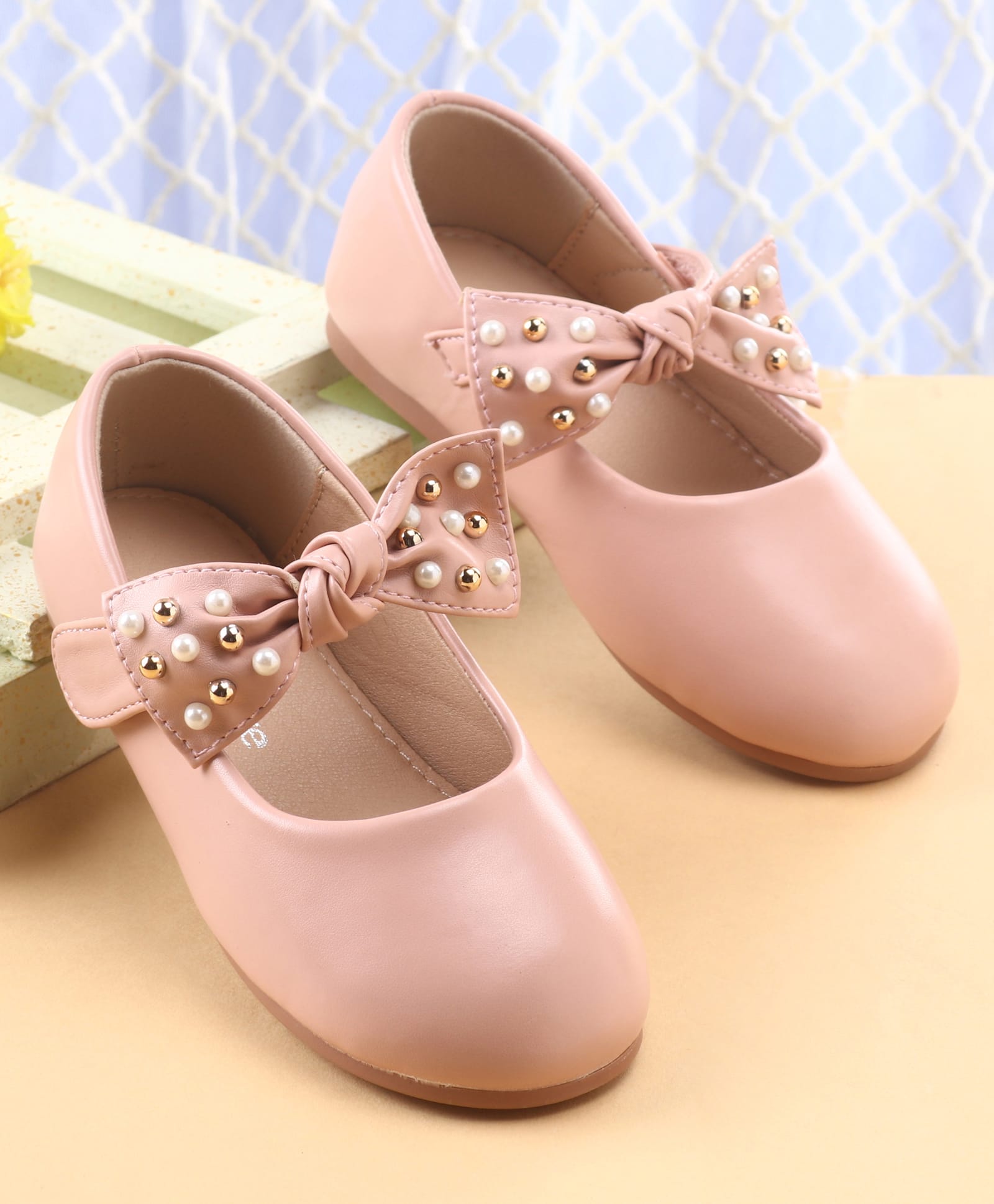 Babyoye Velcro Closure Ballerina With Bow Applique - Pink-image-14