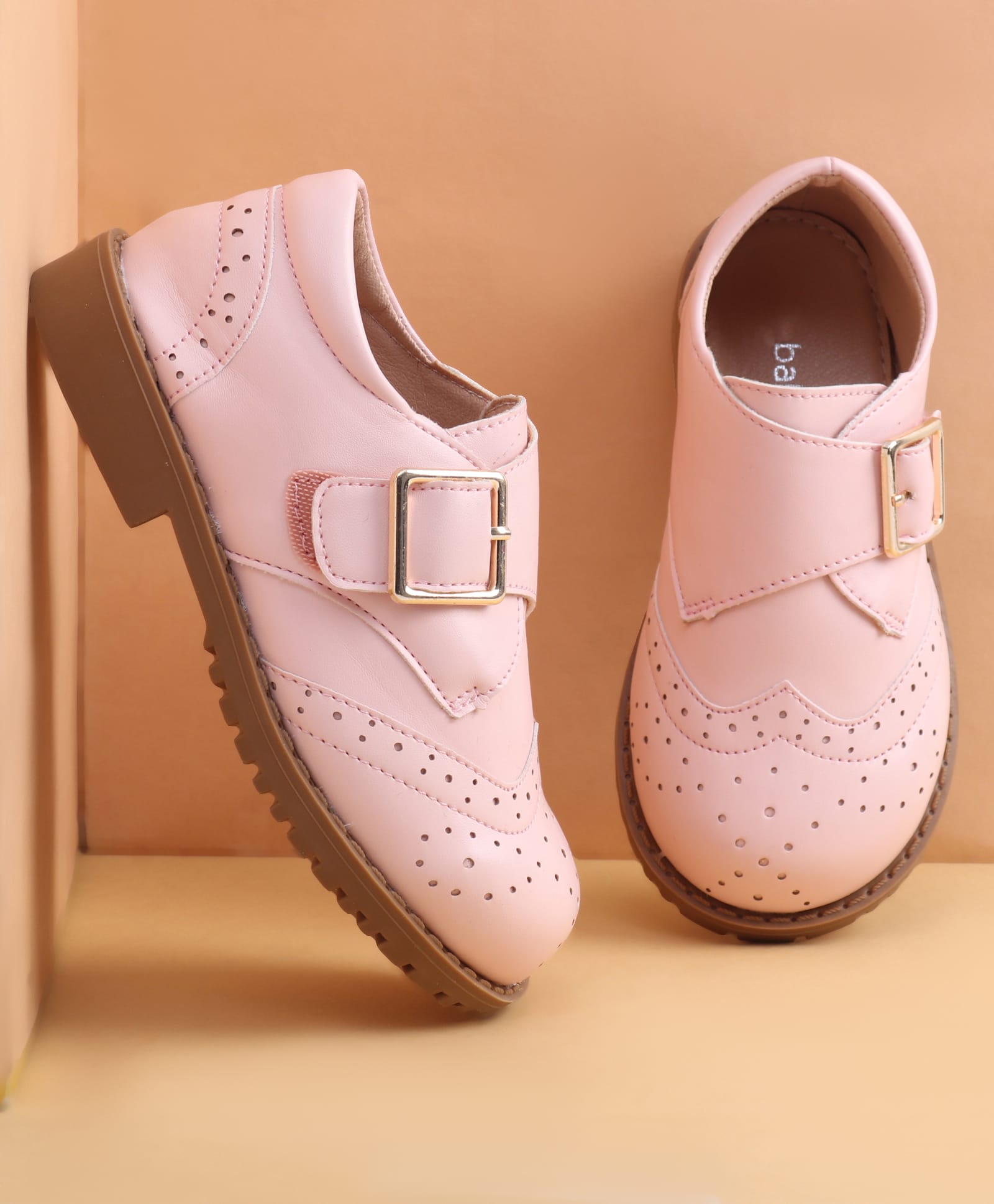 Babyoye Clip Closure Solid Coloured Party Wear Shoes - Pink-picture-21