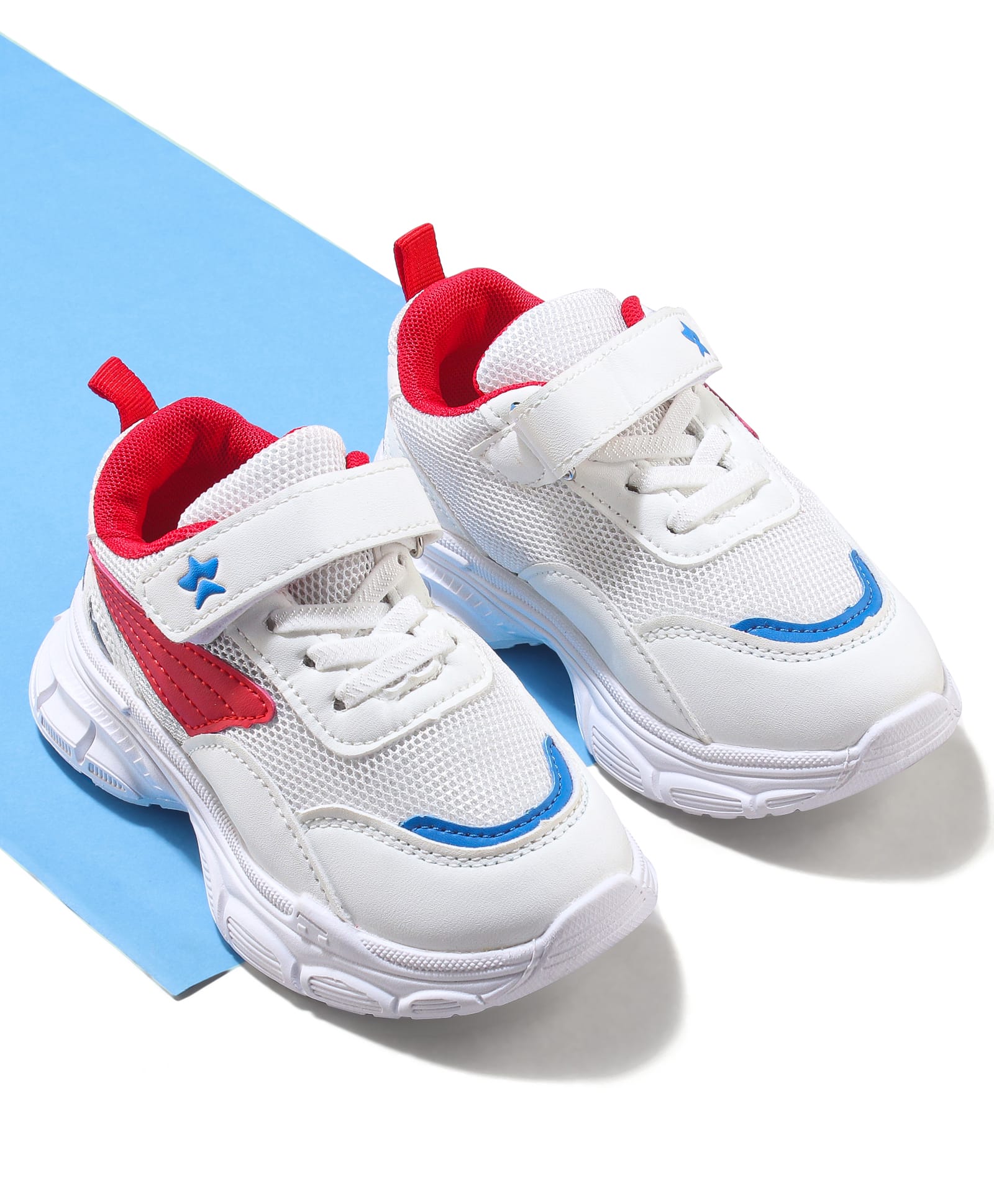 Cute Walk by Babyhug Velcro Closure Sneakers with Tape Detailing - Red & White-picture-19