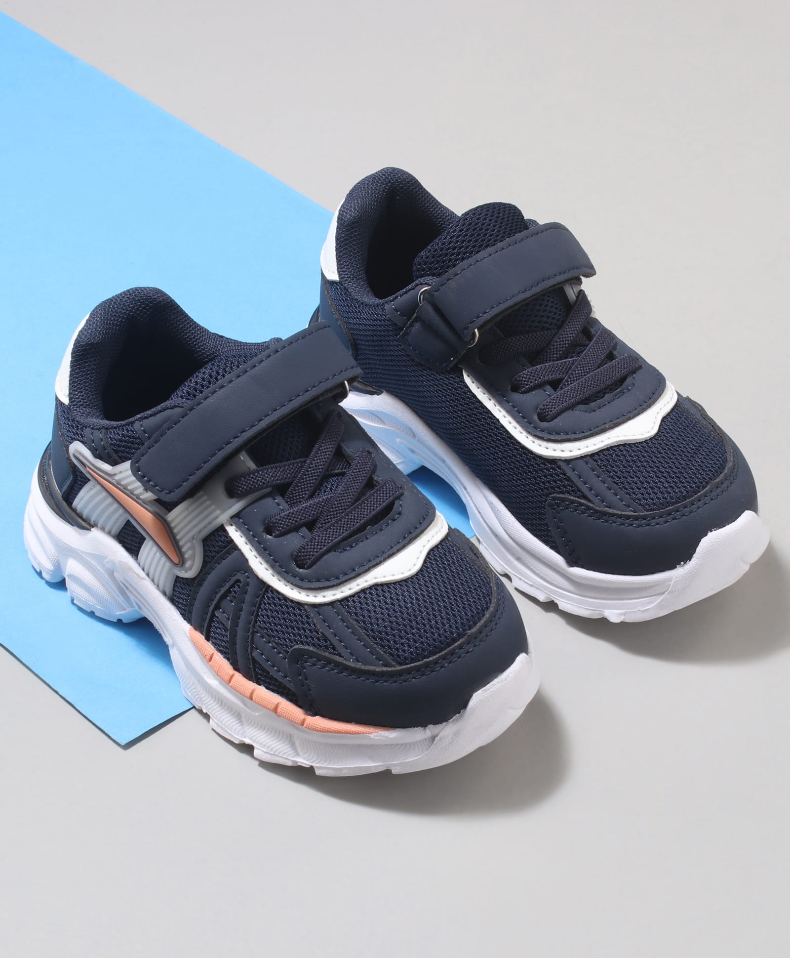 Cute Walk by Babyhug Velcro Closure Sneaker with Tape Detailing - Navy Blue-image-46
