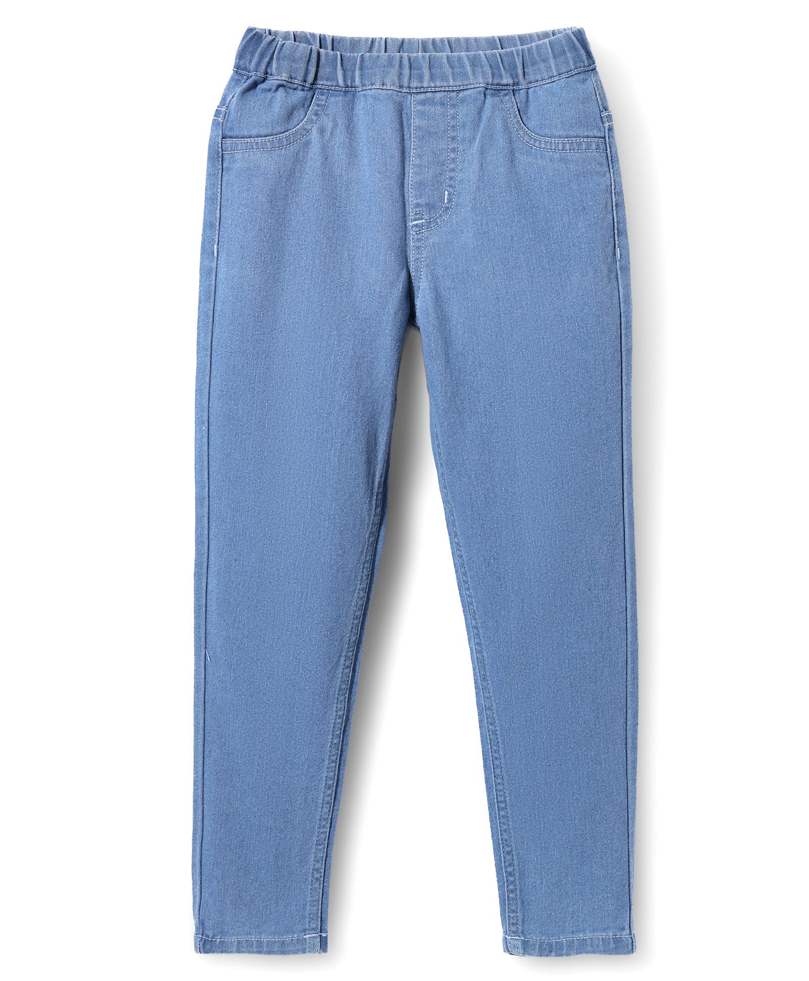 Pine Kids Denim Woven Ankle Length Washed Jeggings - Light Blue-picture-10
