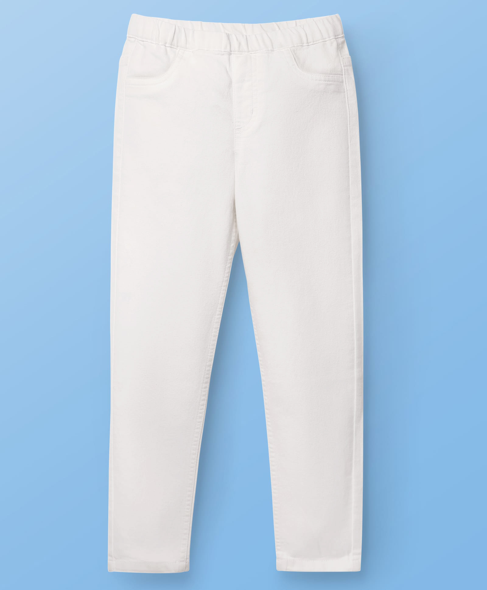 Pine Kids Denim Woven Ankle Length Washed Jeggings - White-picture-27