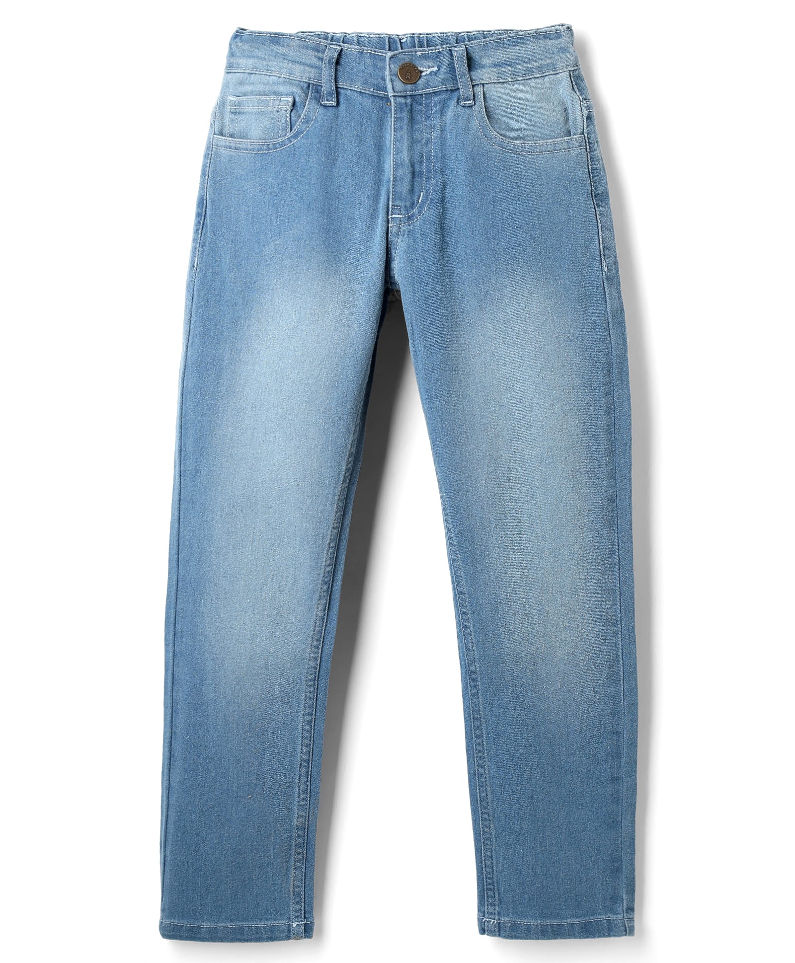 Pine Kids Denim Woven Full Length Washed Jeans - Light Blue-picture-26