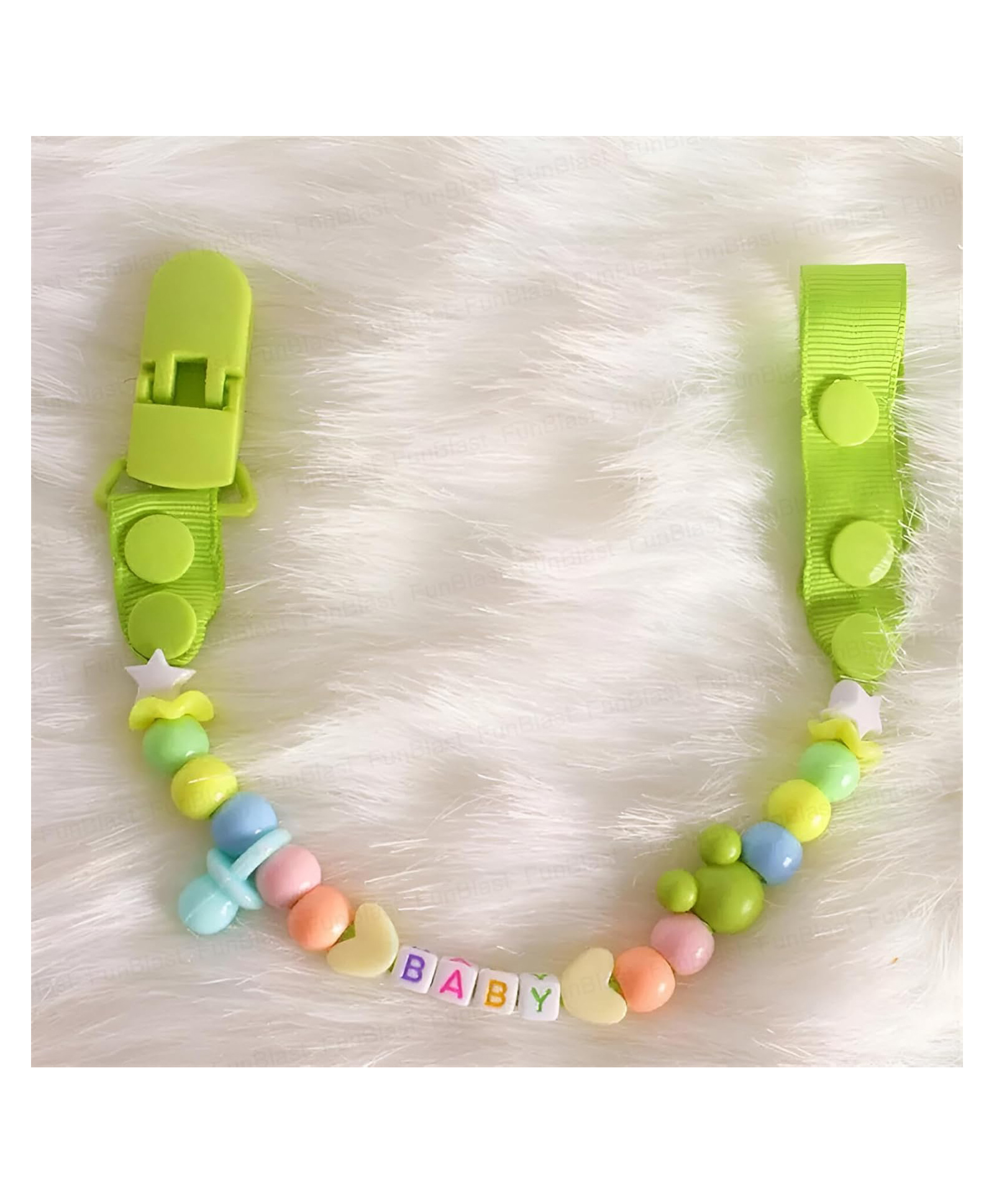 FunBlast Nipples Holder Baby Beads Chain Pacifier Clip for NewbornGreen-picture-28