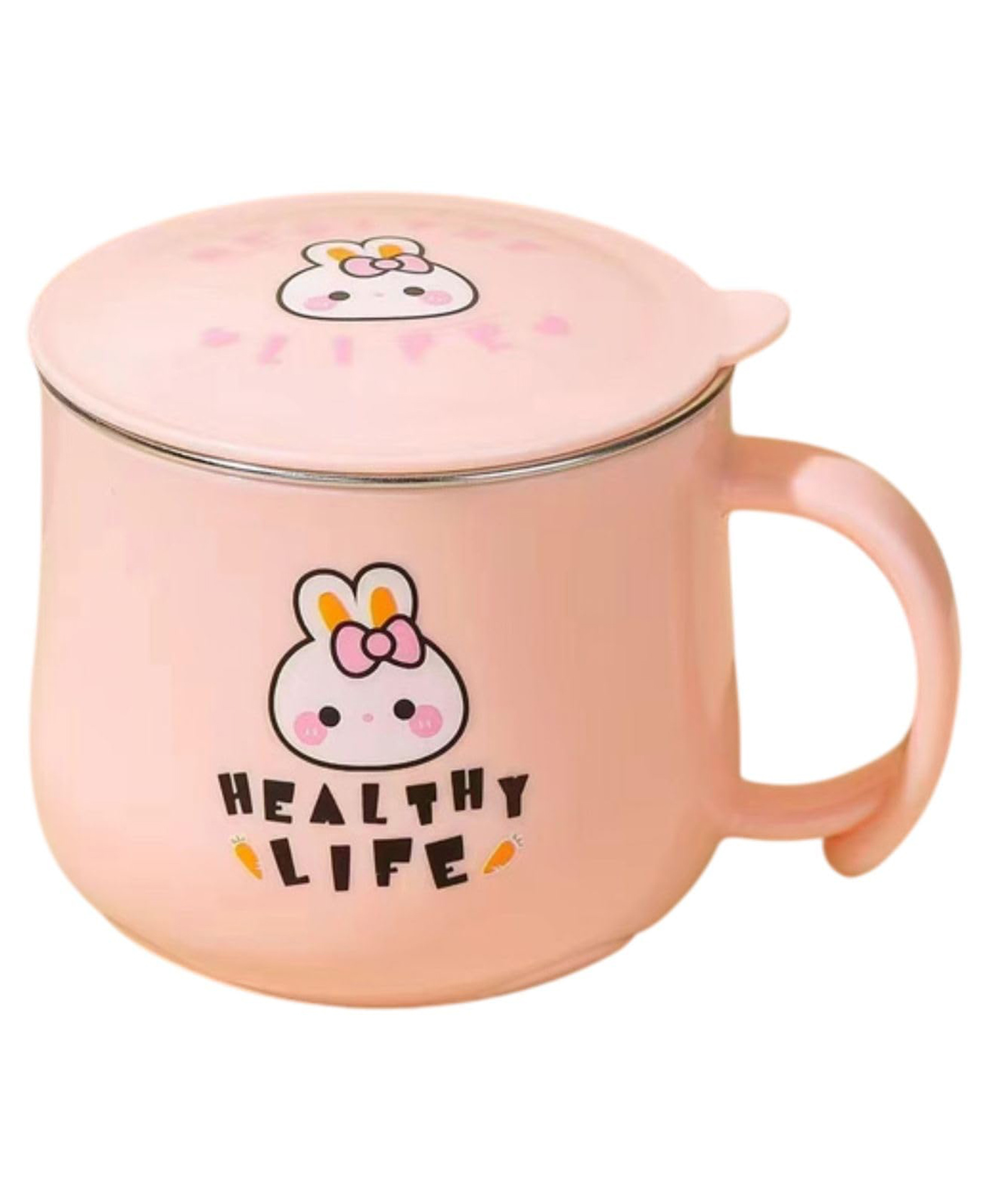 FunBlast Cartoon Design Milk Mug with Lid for Kids280 ml Pink-picture-31