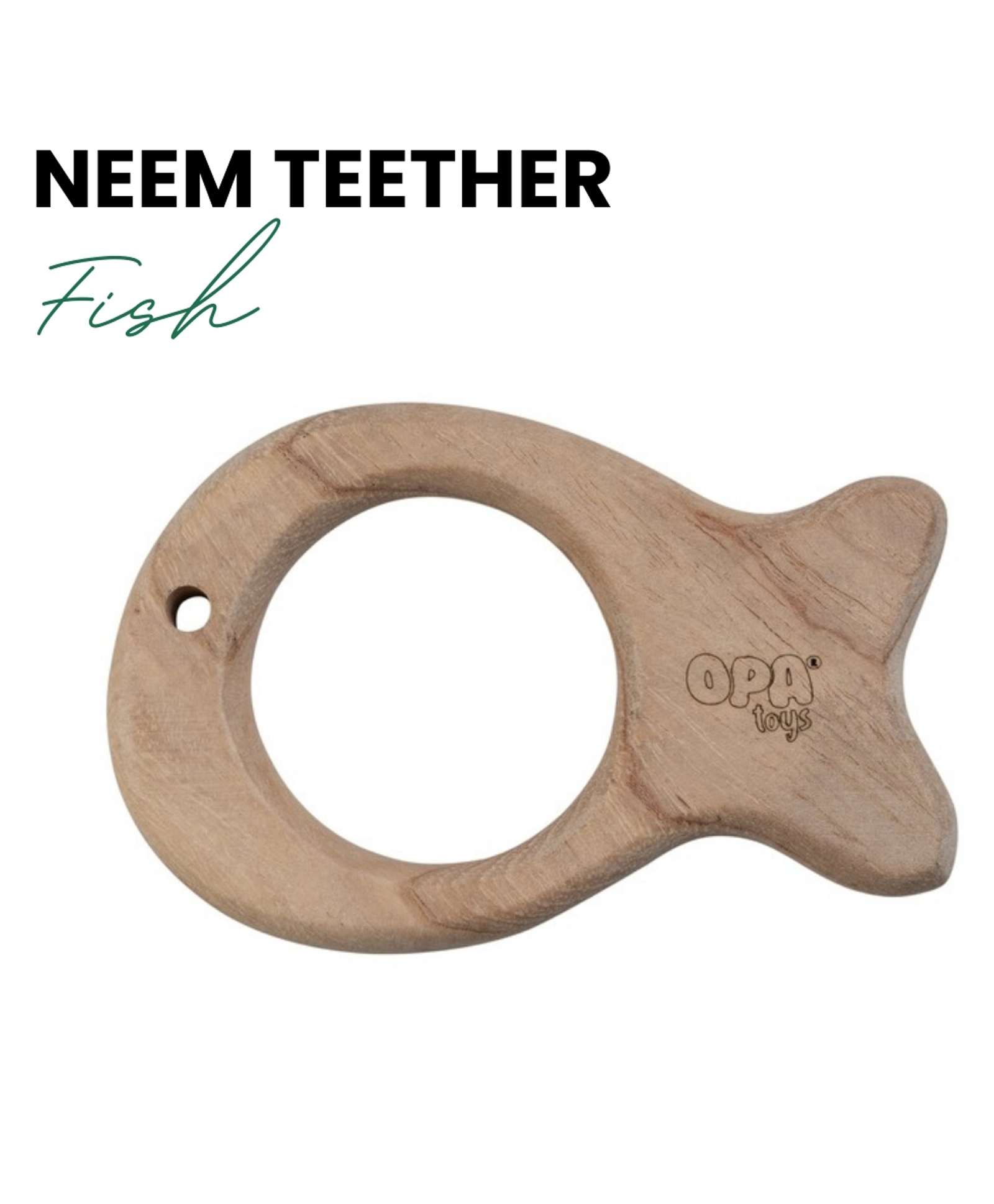 opa toys OpaToys Natural Wood Neem Teether - FishDesign (For 3 to 24 Months Babies)-picture-13