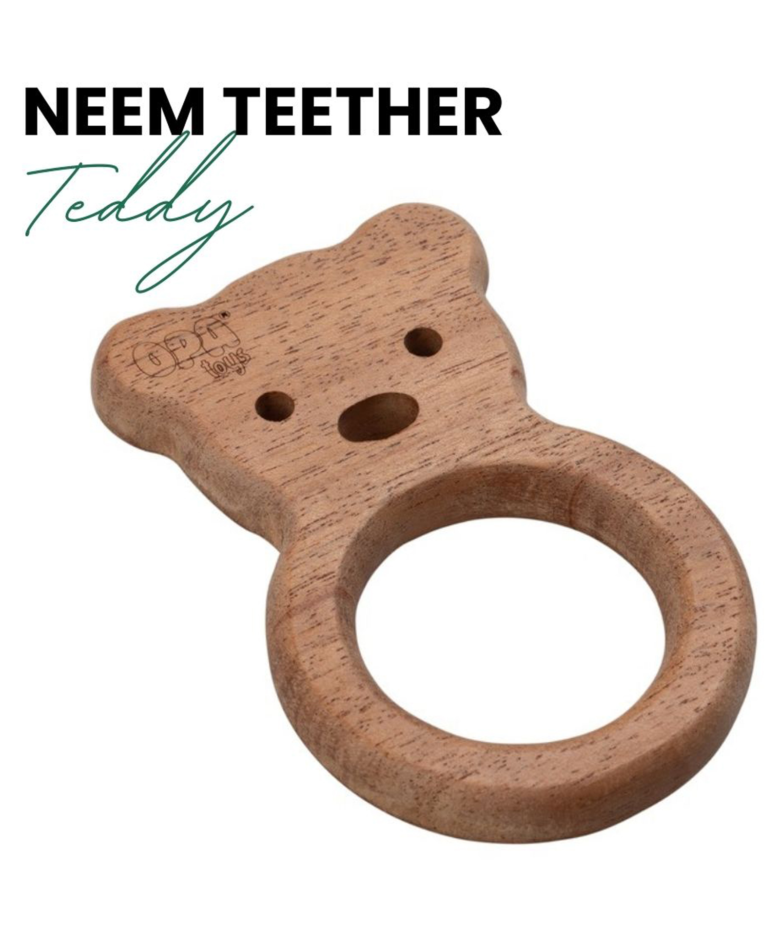 opa toys OpaToys Natural Wood Neem Teether - Teddy Design (For 3 to 24 Months Babies)-picture-15