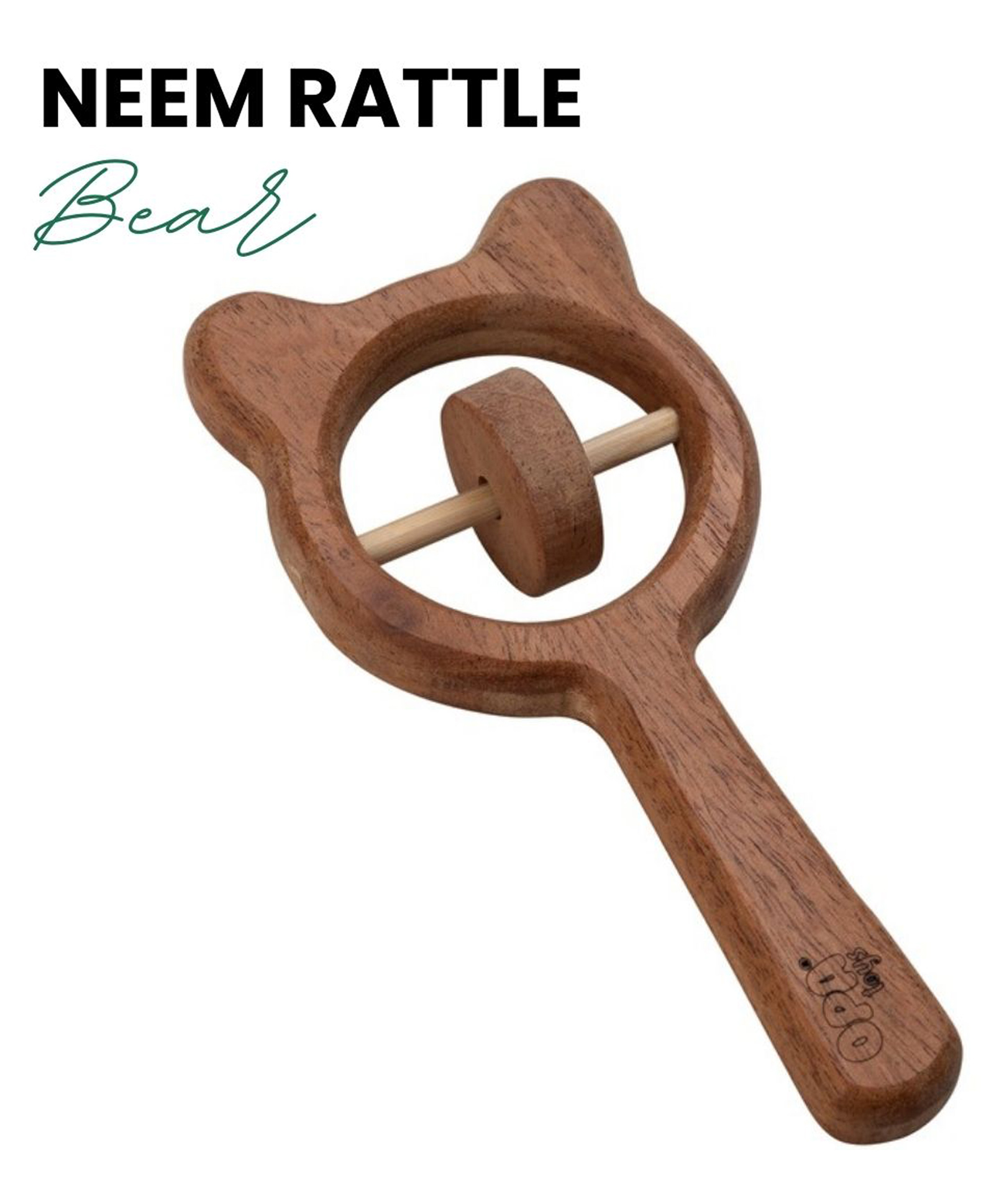 OpaToys Natural Wooden Neem Rattle Bear is a safe, eco-friendly toy designed to entertain and soothe babies-image-22