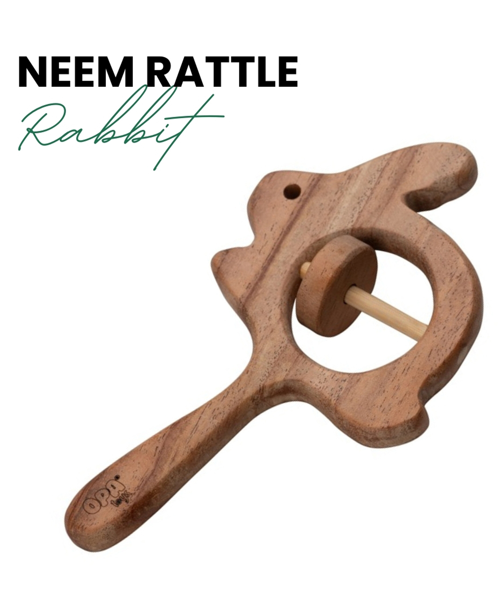 OpaToys Natural Wooden Neem Rattle Rabbit is a safe, eco-friendly toy designed to entertain and soothe babies aged 3-24 months.-image-30