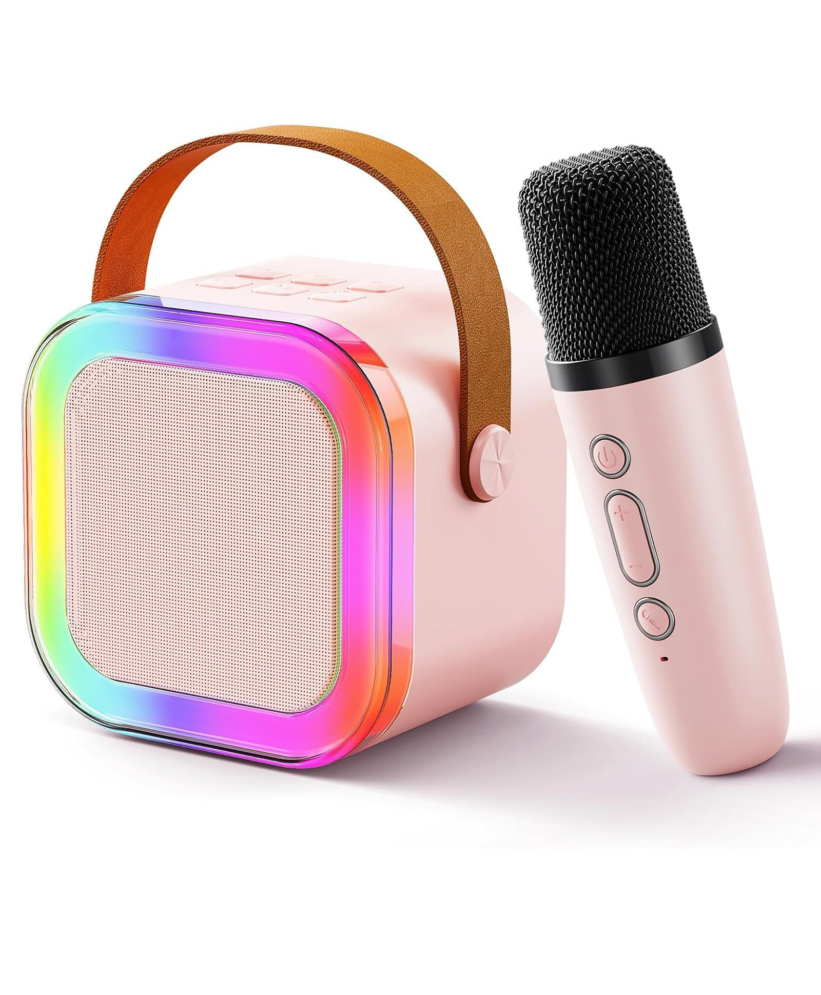 Inpout Bluetooth Speaker with Mini Wireless Karaoke Mic, RGB Lights with 5 Voice Change Effects-image-2