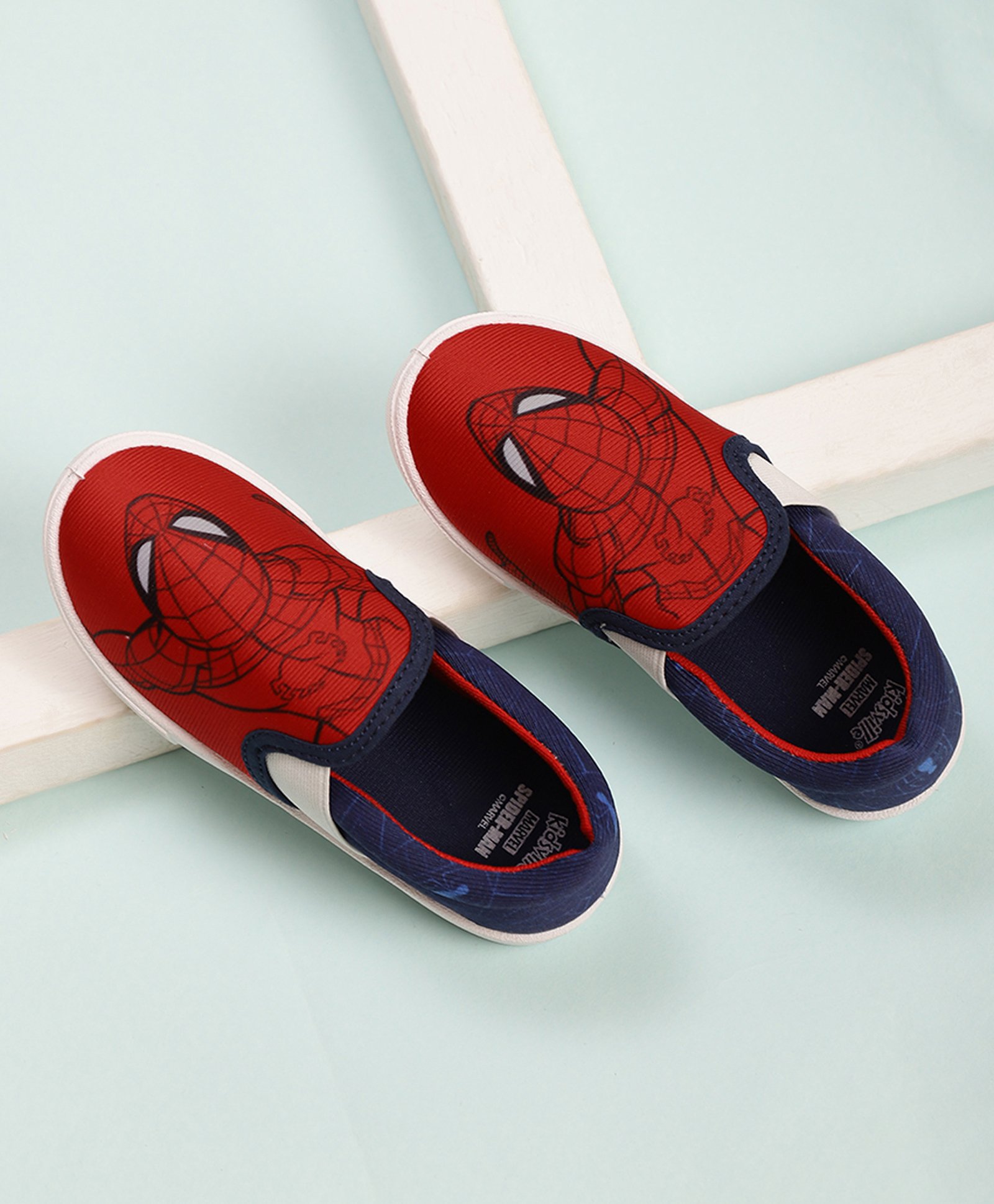 Kidsville Marvel Featuring Spiderman Designed Slip On Shoes - Red-image-32