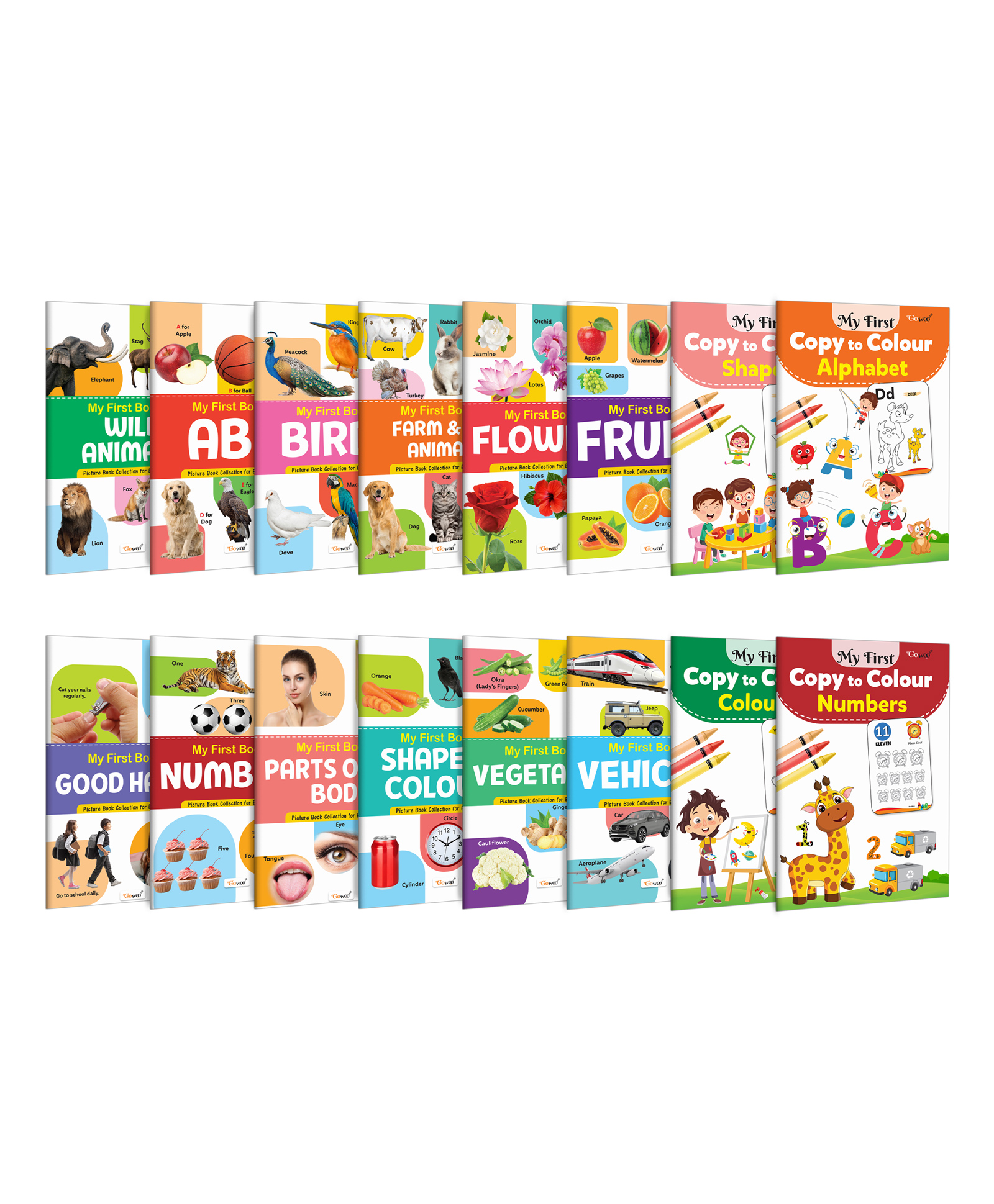 My First Book of ABC, Numbers, Fruits and more, My First Copy to Colour - Alphabet, Colours, Numbers and more : Children learning book, Colouring fun for young learners | Pack of 16 book- English-image-11