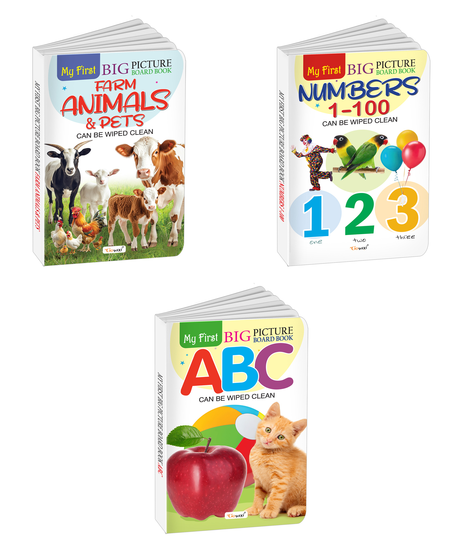 My First Big Picture Board Book ABC, Numbers 1-100 andFarm Animals & Pets : Educational board books for toddlers, Interactive board books for kids | Set of 3 board books - English-image-39