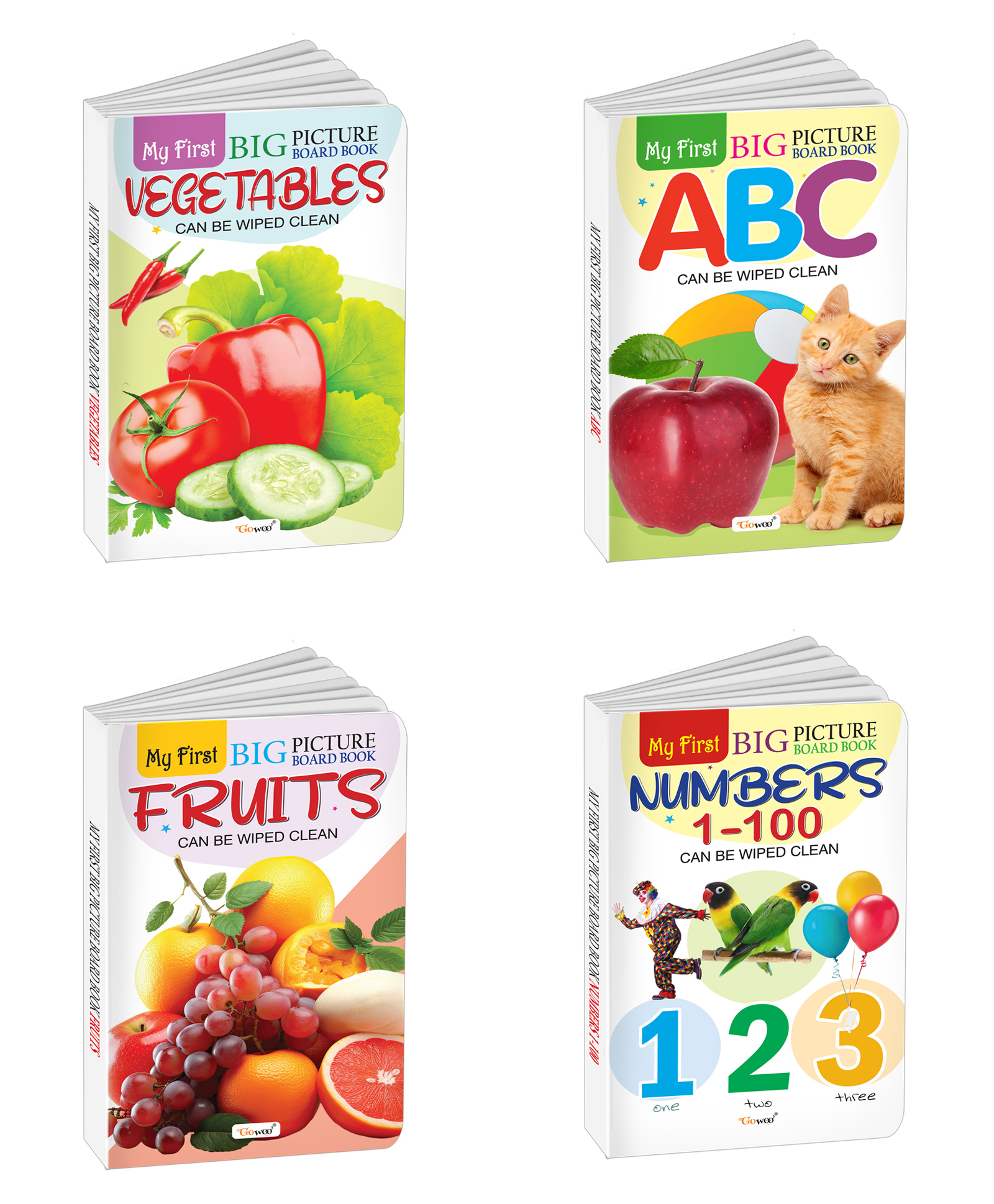 My First Big Picture Board Book ABC, Numbers 1-100, Fruits and Vegetables : Educational board books for kids, Fun learning board books,Toddler learning books| pack of 4 board books-image-49