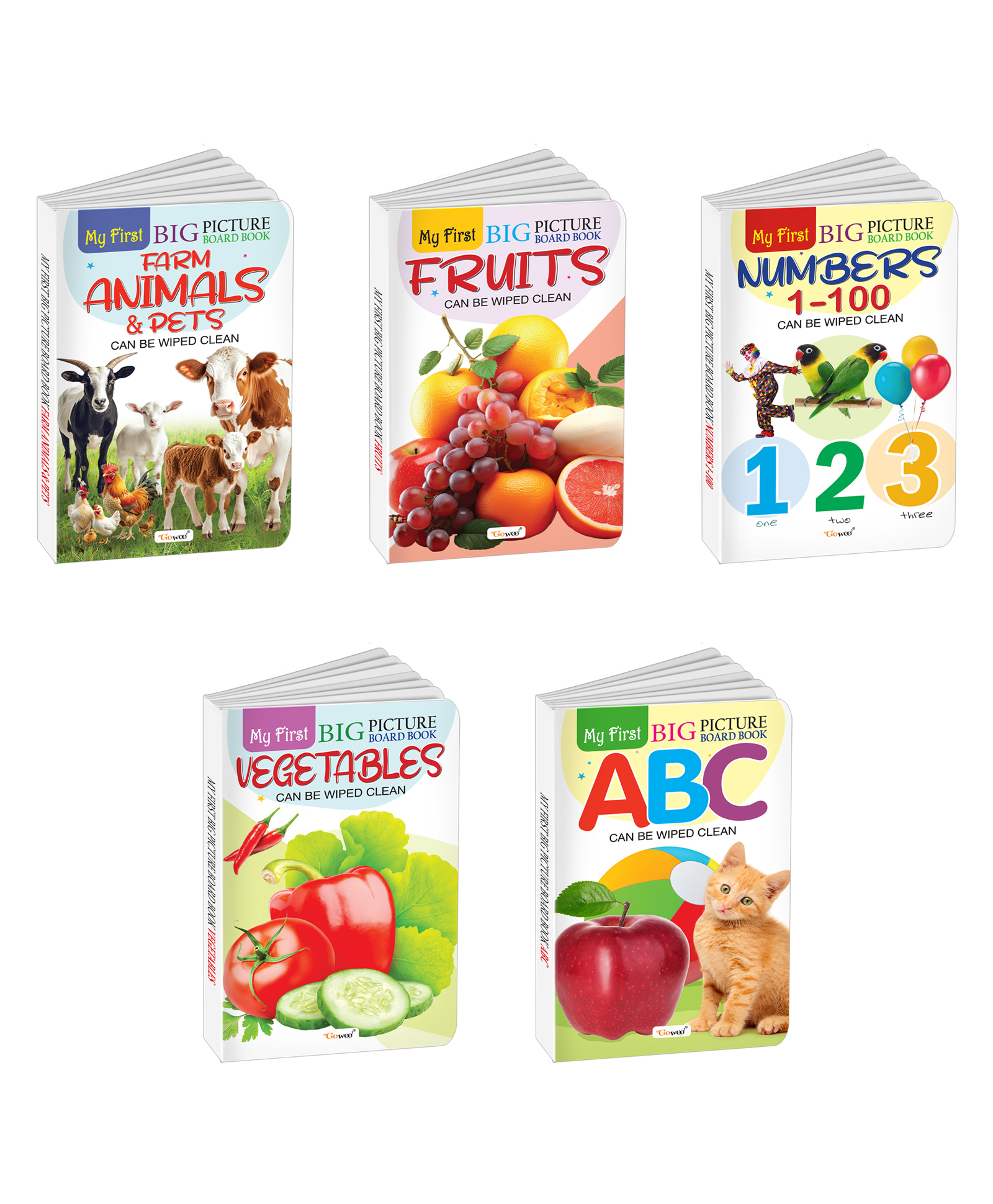 My First Big Picture Board Book ABC, Numbers 1-100, Fruits, Vegetables and Farm Animals & Pets : Board books for toddlers, Educational books for children, Toddler learning book | Pack of 5 board books - English-image-28